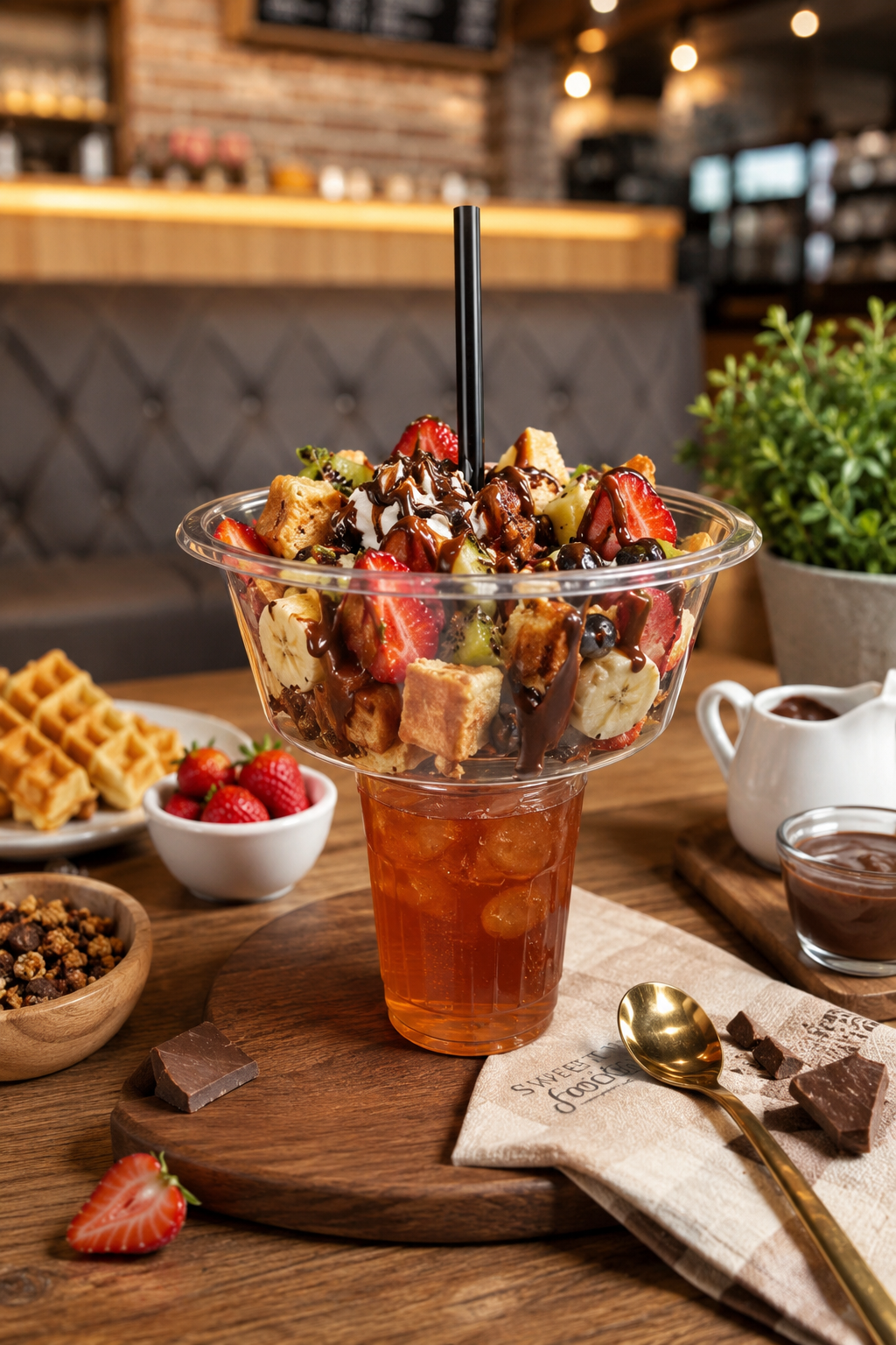 95 Çap Pet Waffle Kapak Bardak Üstü Waffle