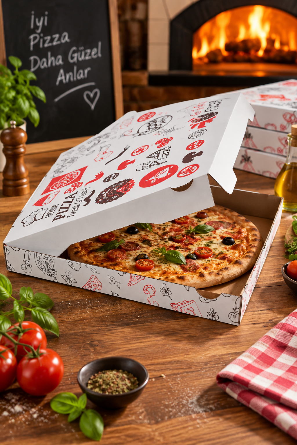 Pizza Kutusu 32x32 cm Beyaz 100'lü