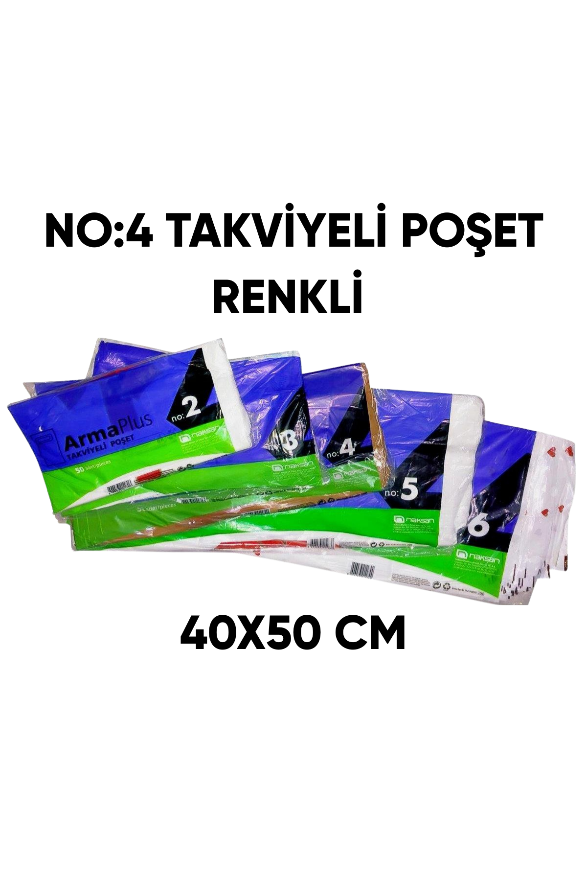 Arma No:4 Takviyeli Poşet Renkli Desenli 40x50 cm