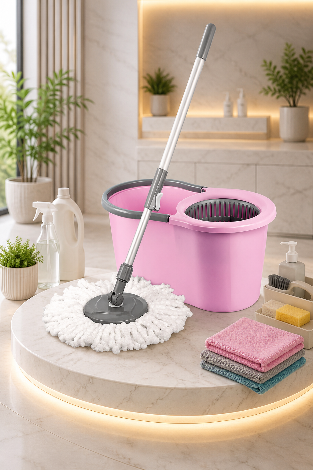 Twister Dönerli Vileda Set 14 Lt Lüks | Dönerli Mop Temizlik Seti, Pratik Sıkma Kovası