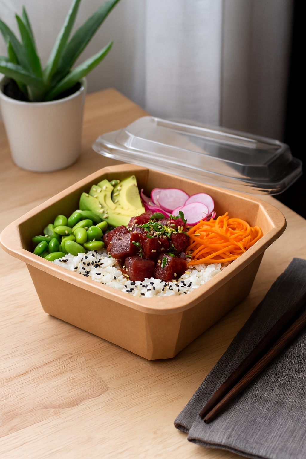 1250 cc Kare Kraft Salata Kasesi 300'lü