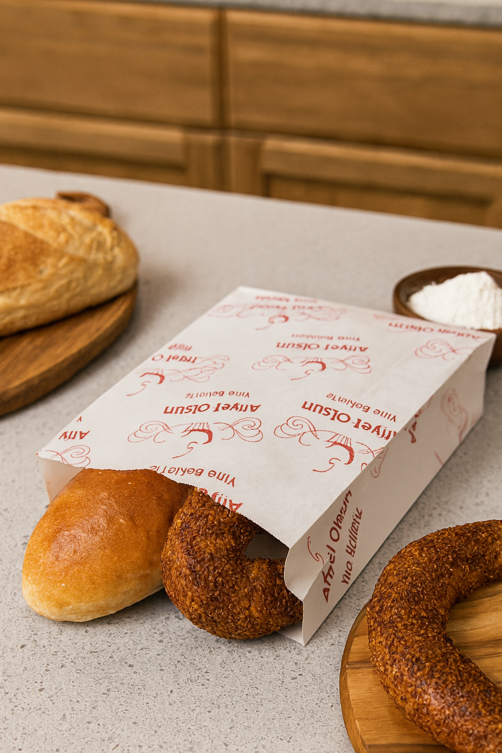 15x25 cm Lvc Kuşe Kese Kağıdı Desenli Beyaz 10 KG