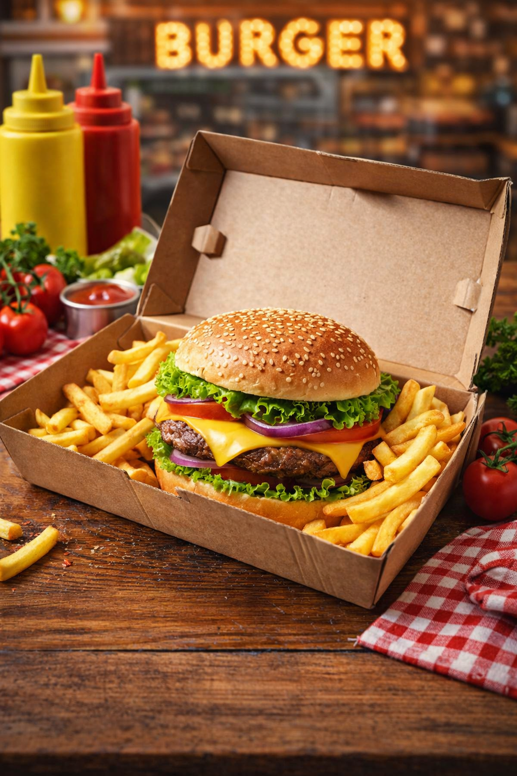 Duble Hamburger Kutusu 100'lü
