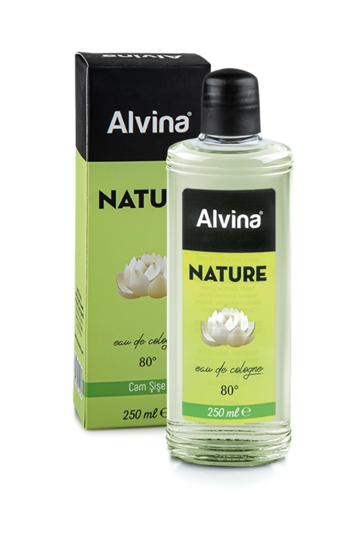 Alvina 80 Derece Cam Şişe Natural Kolonya 250 ml