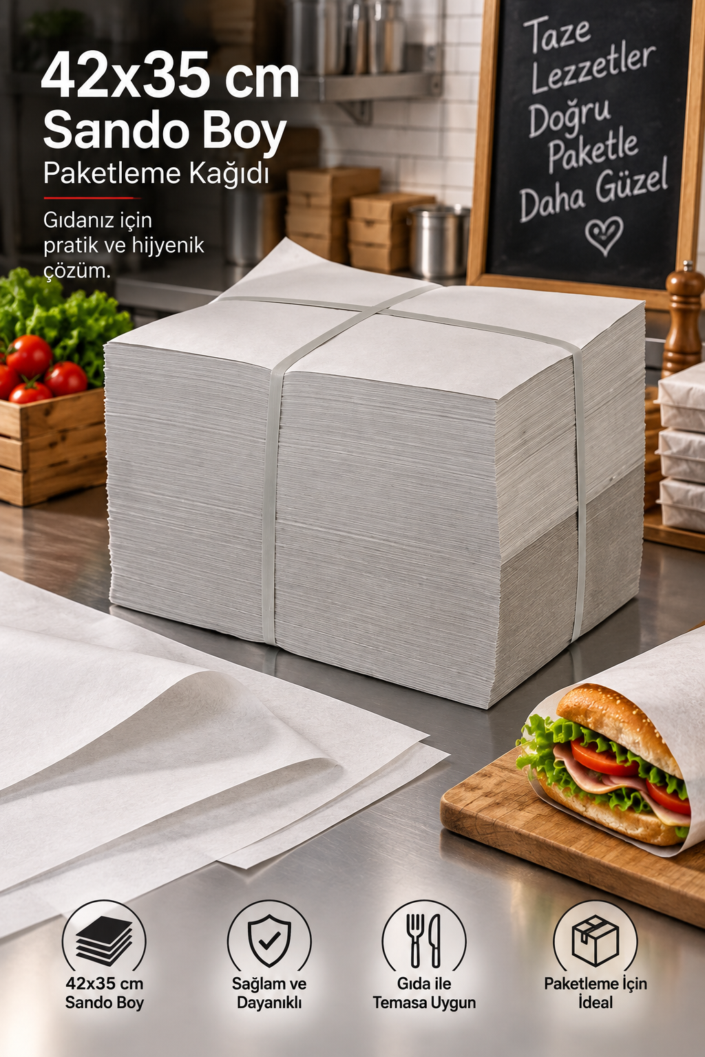 42x35 cm Sando Boy Paketleme Kağıdı 25 KG