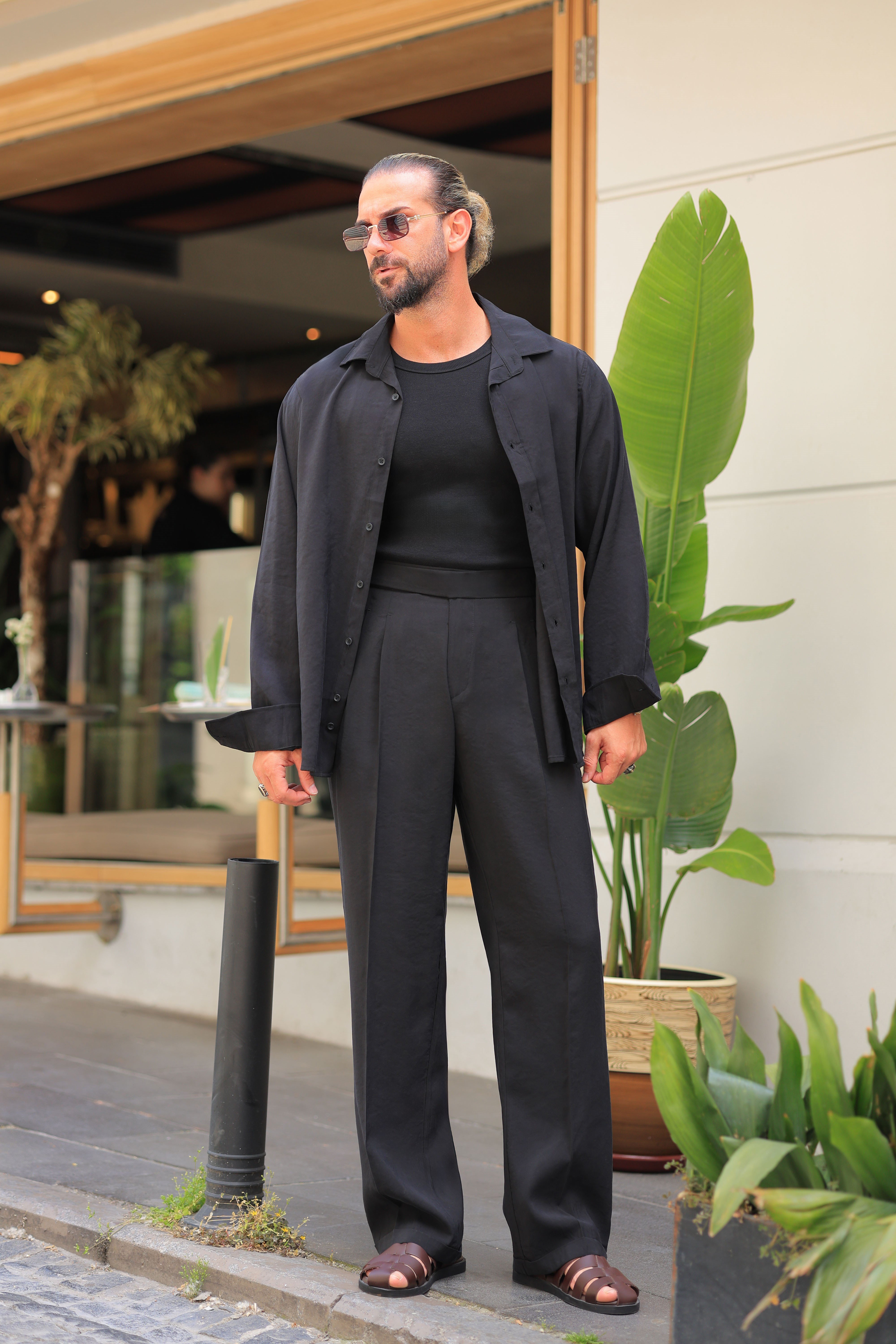 1. Kalite Ton Sür Ton Siyah Oversize Takım