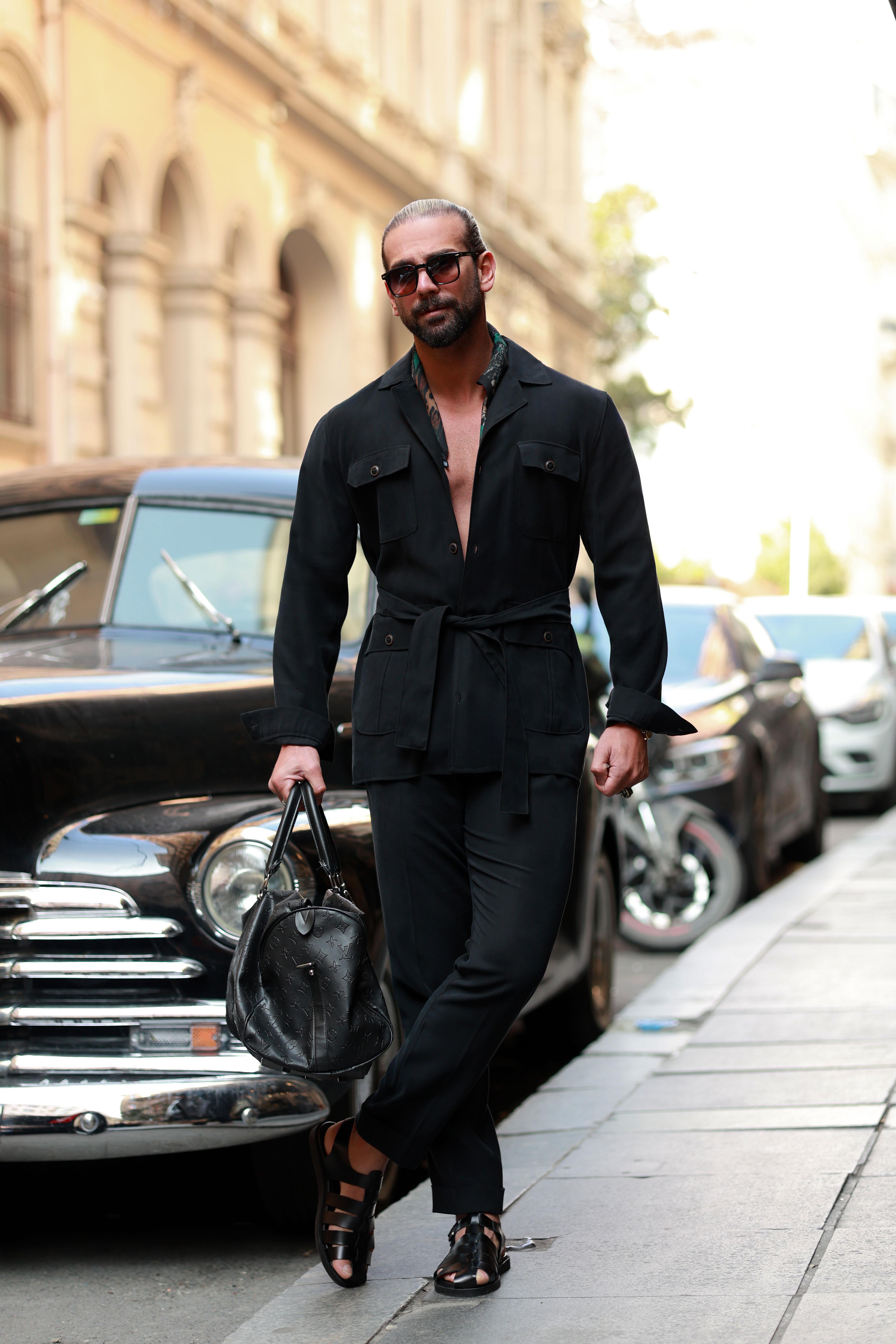 Premium Kalite Siyah Oversize %100 Pamuk Tensel Takım