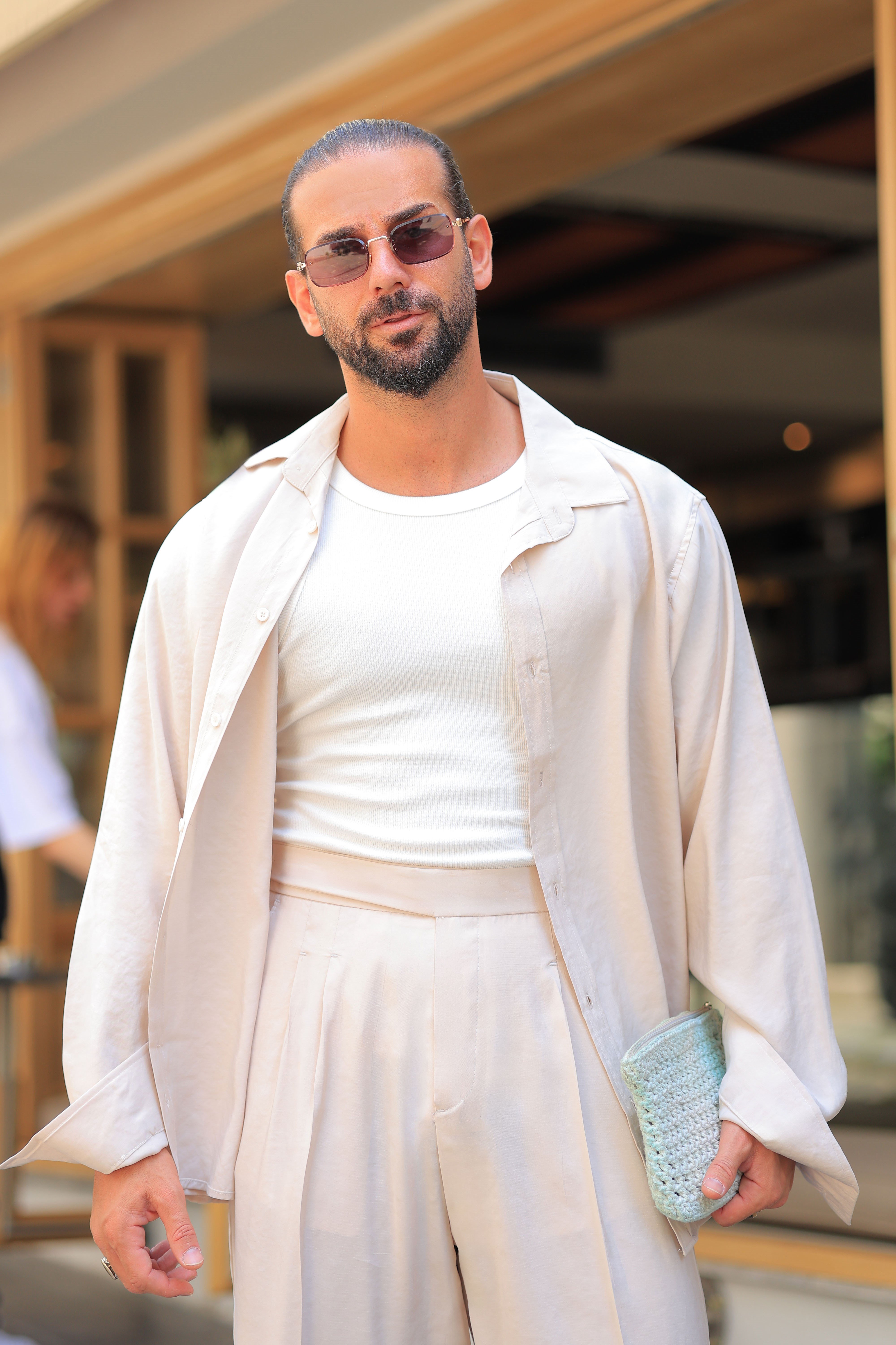 1. Kalite Ton Sür Ton Bej Oversize Takım
