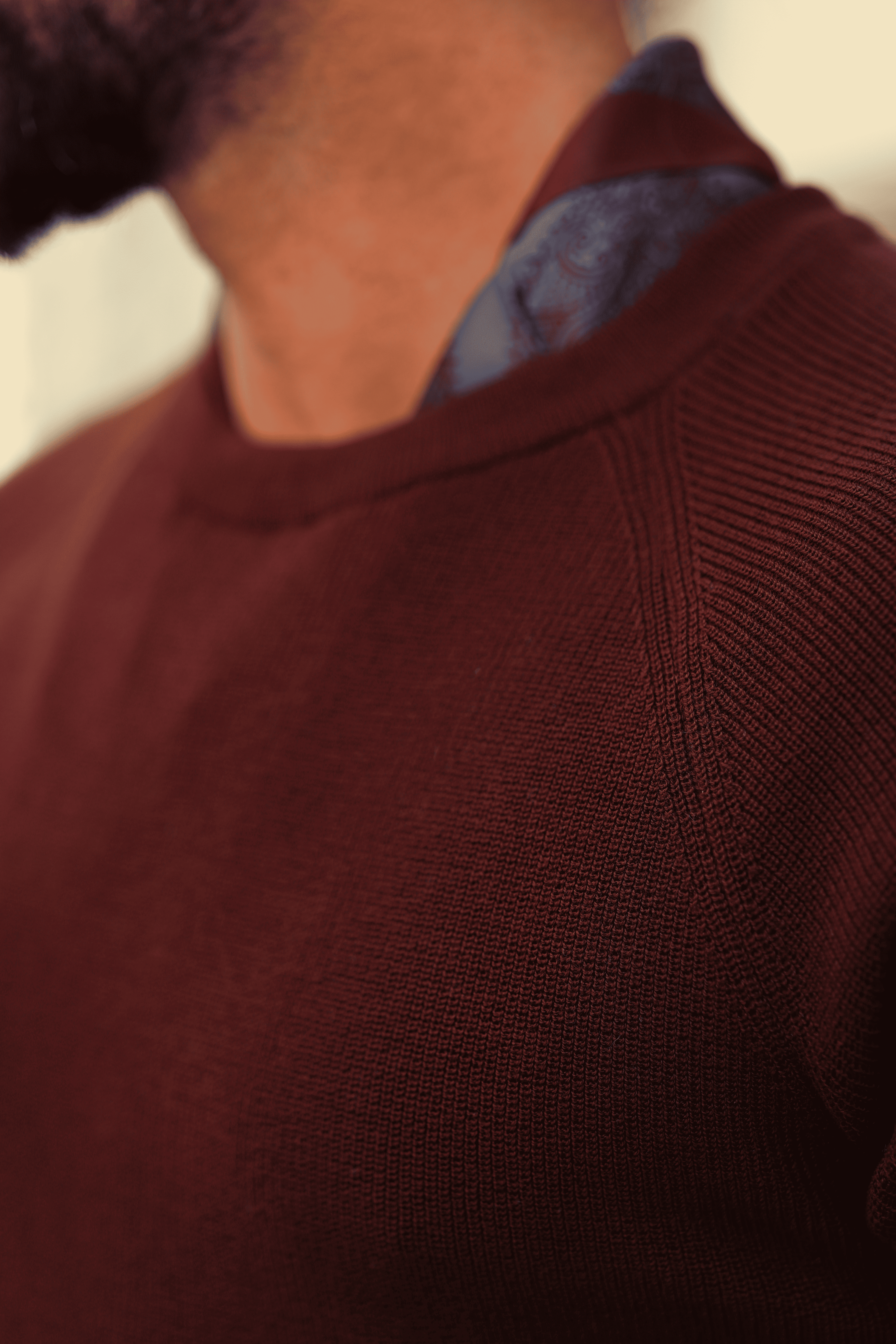 %100 Saf Pamuk Bisiklet Yaka Bordo Regular Fit Triko