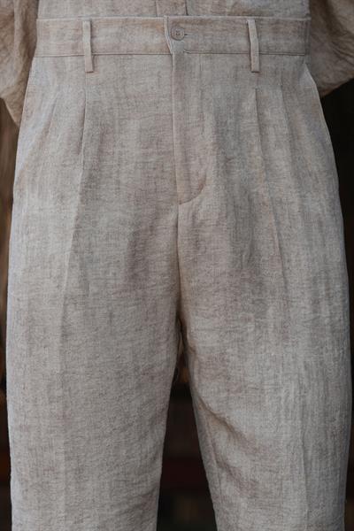 Premium Kalite Bej %70 Saf Keten %30 Pamuk Oversize Keten Takım