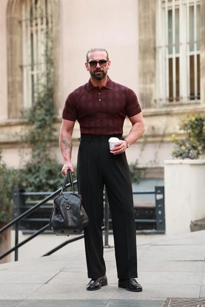 1. Kalite Siyah Çift Pileli Yüksek Bel Yandan Kanca Detay Pantolon