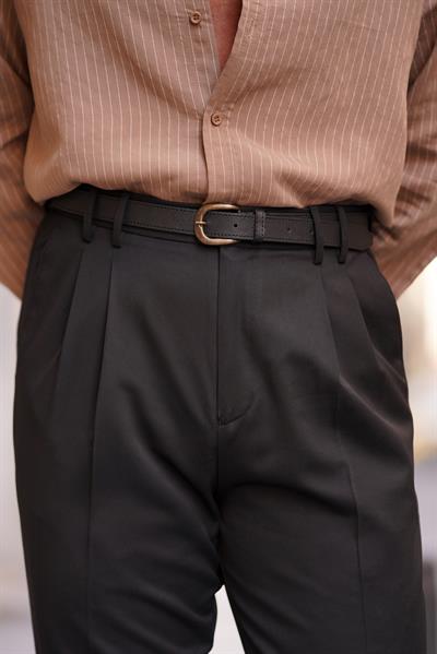 Premium Kalite Antrasit İtalyan Kalıp Çift Köprü Çift Pile Detay Yüksek Bel Pantolon