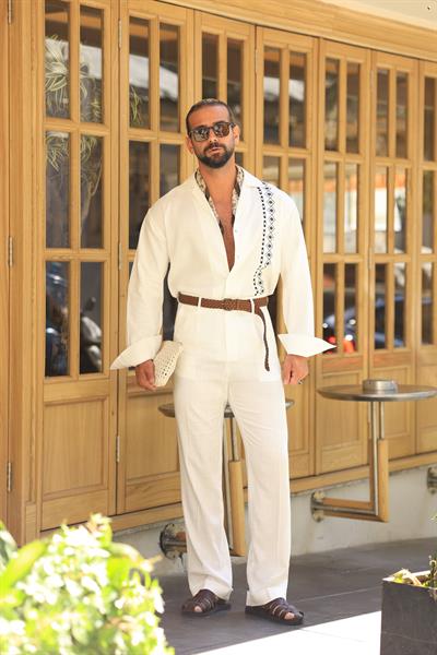 Premium Kalite Taş %70 Saf Keten %30 Pamuk İtalyan Style Regular Fit Çift Pileli Pantolon