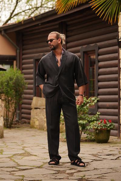 Premium İşçilik Ve Oversize Kalıp Siyah Fakirlik Modal Takım