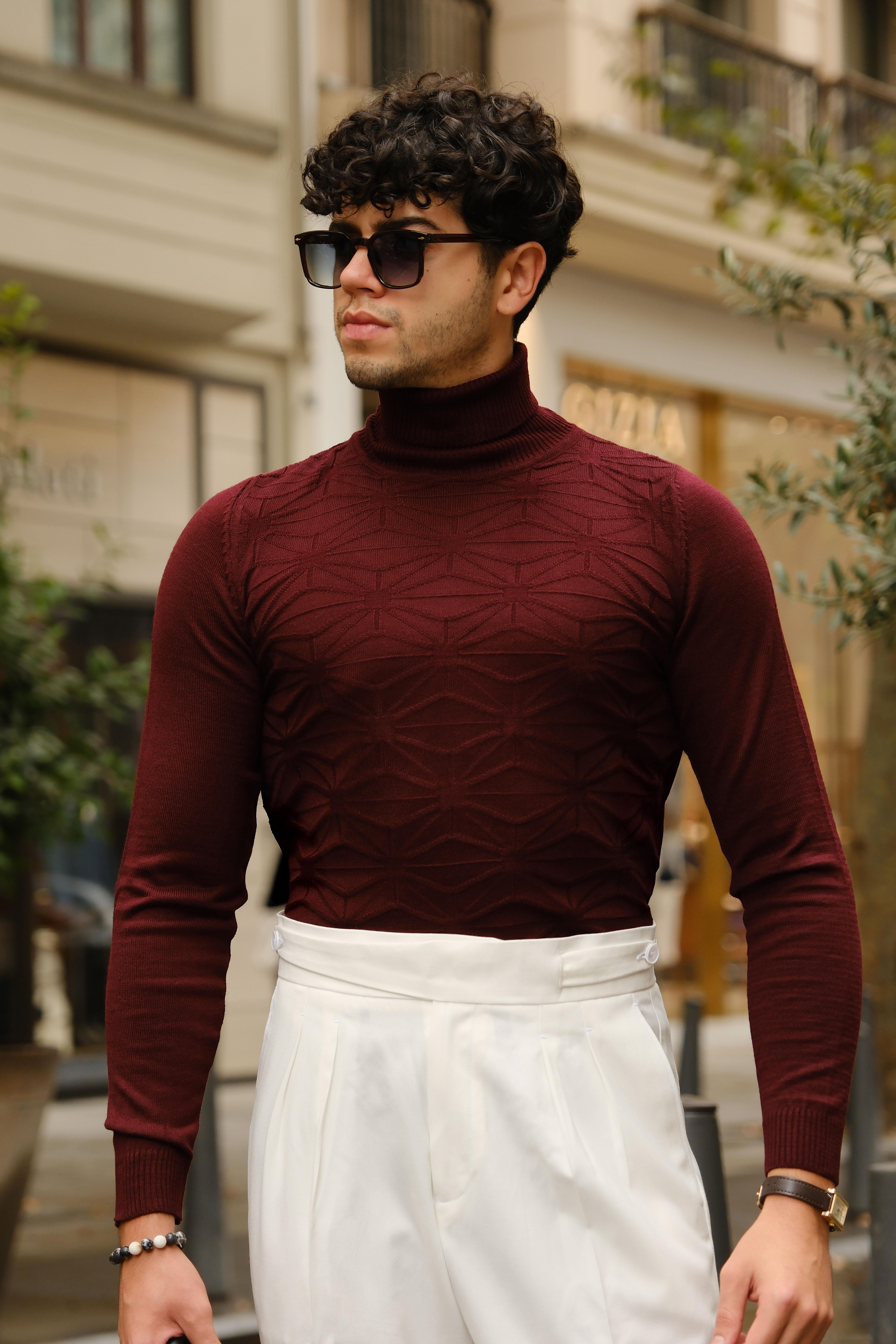 1. Kalite Bordo %100 Pamuk Trigon Dokuma Boğazlı Triko
