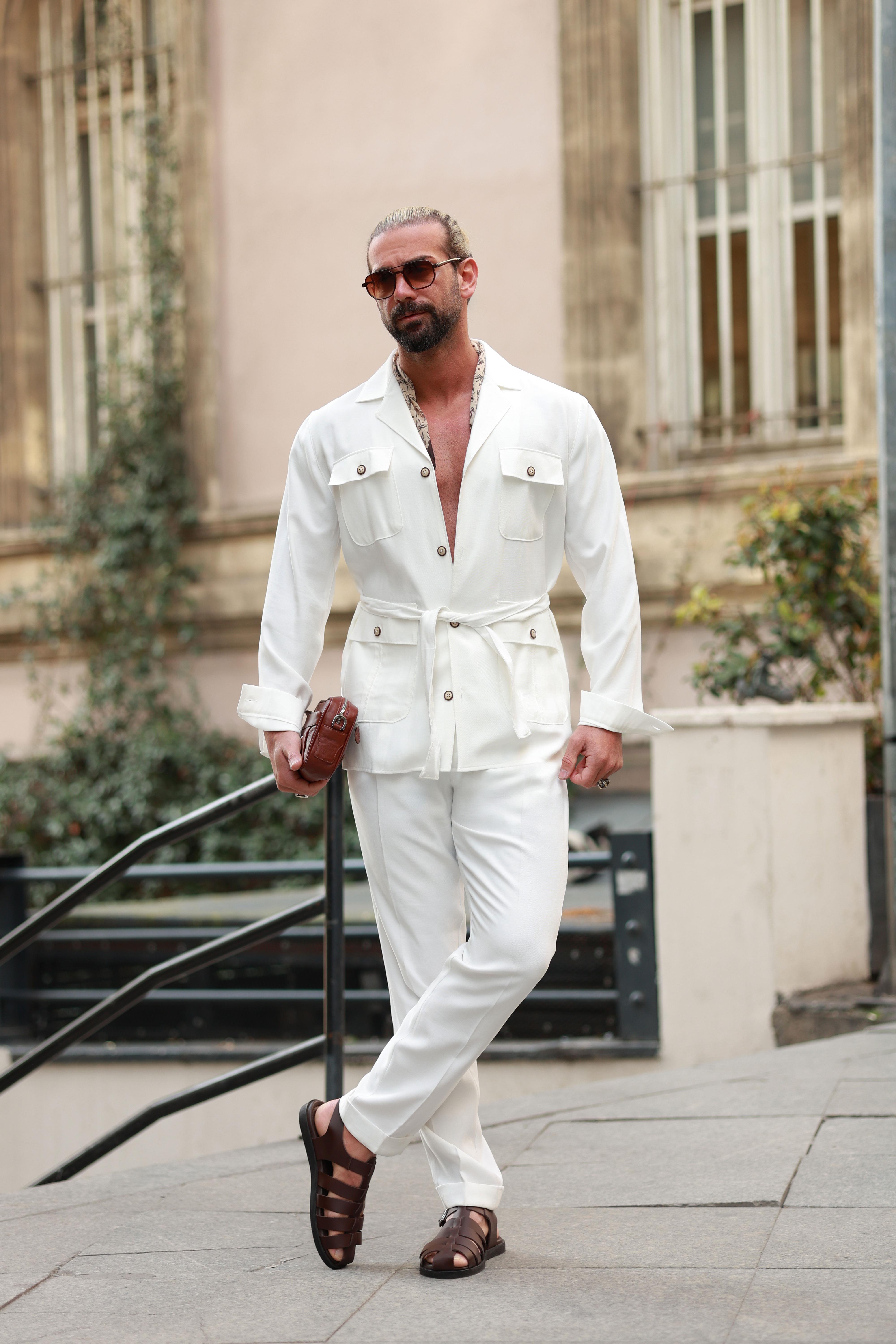 Premium Kalite Ekru Oversize %100 Pamuk Tensel Takım