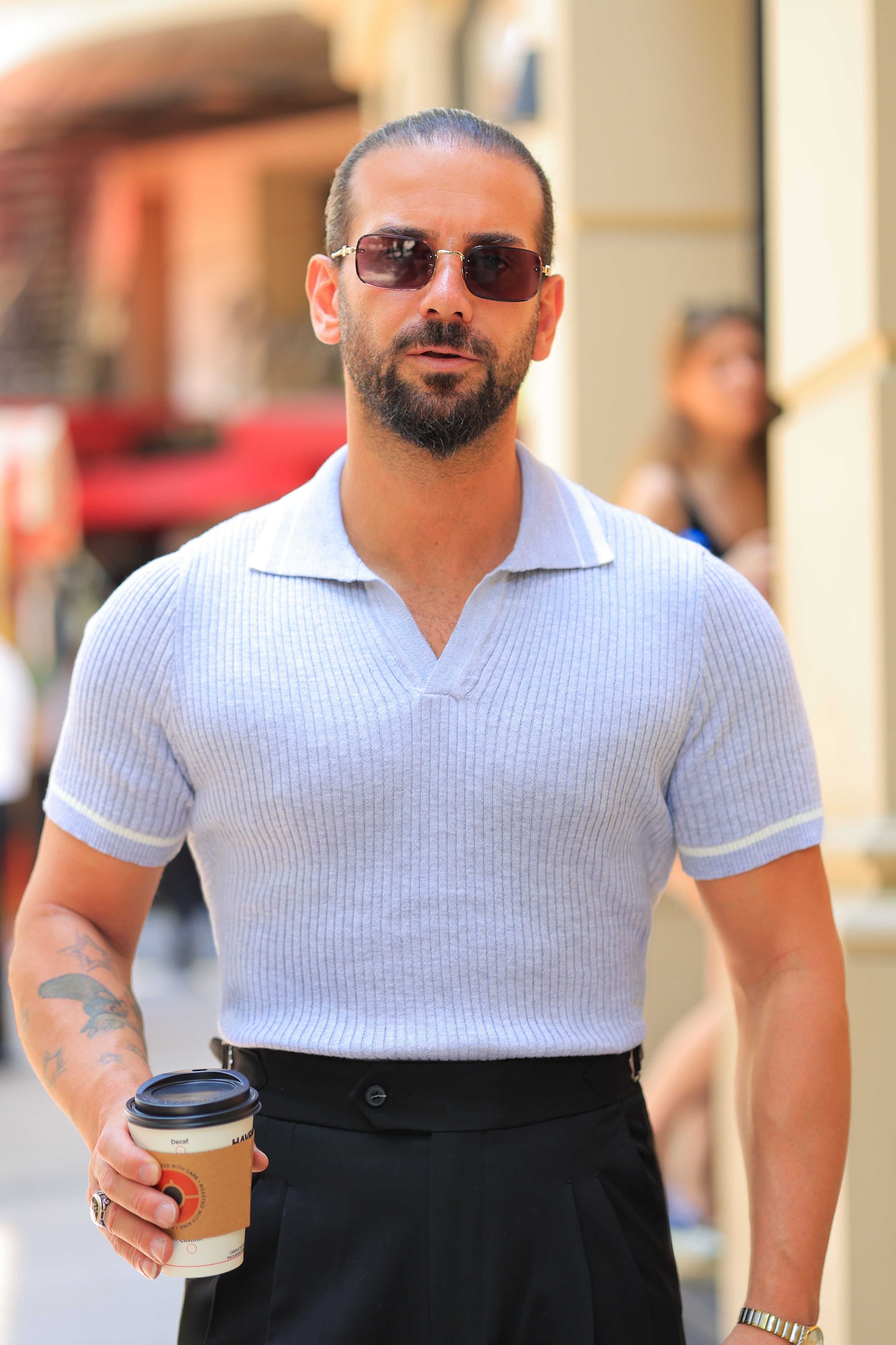 %100 Pamuk Likralı Gri İnce Fitilli Regular Fit Triko