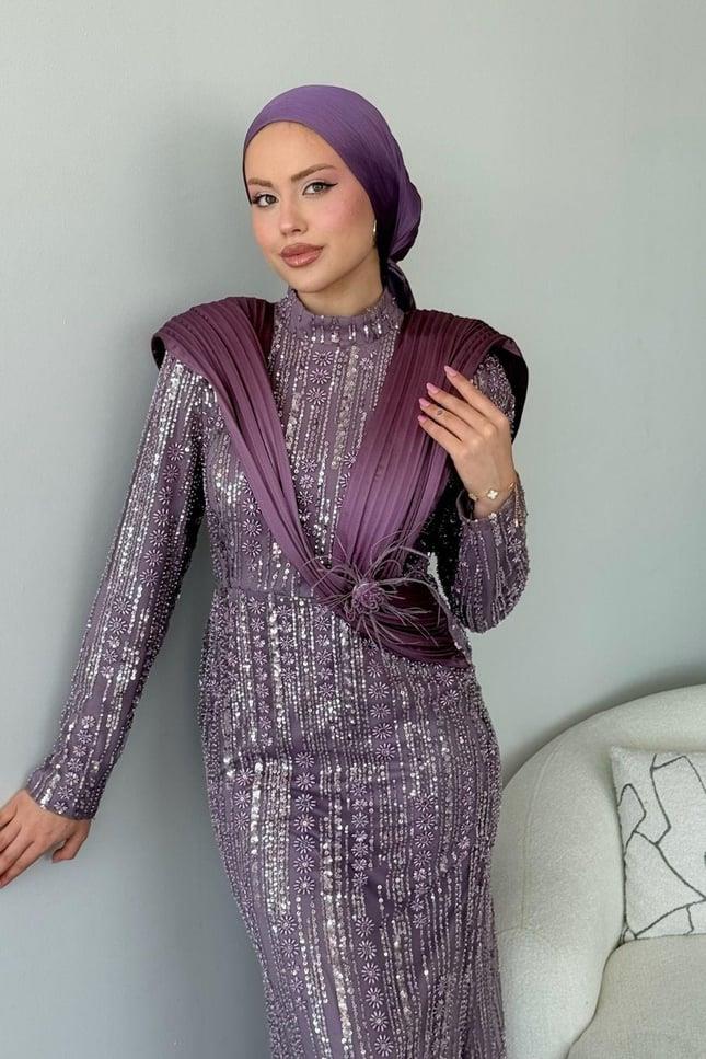 Botanica Tasarım Abiye Lila