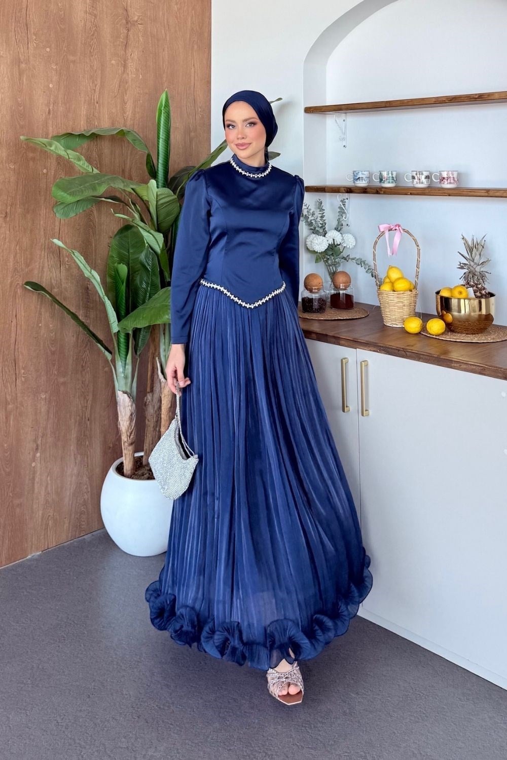 Roxana Taşlı Abiye Lacivert