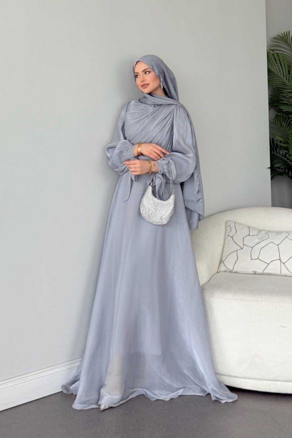 Su Piliseli Abiye Gri