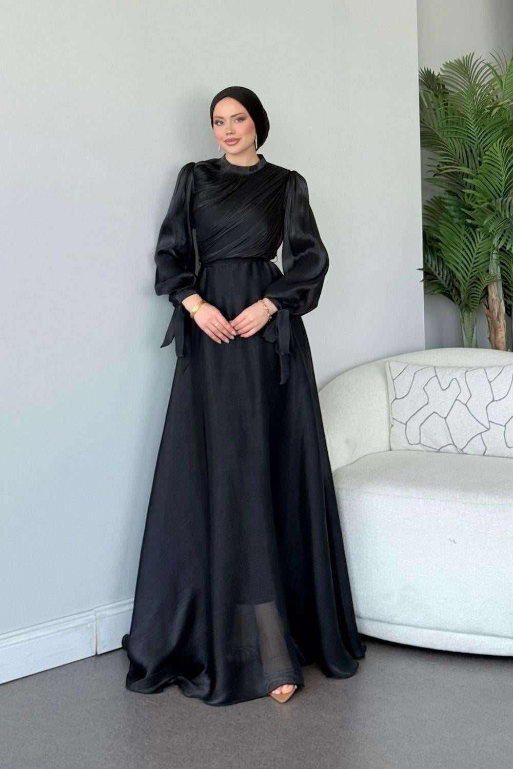 Su Piliseli Abiye Siyah