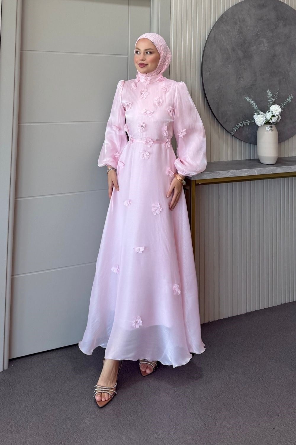 Flower Abiye Pembe