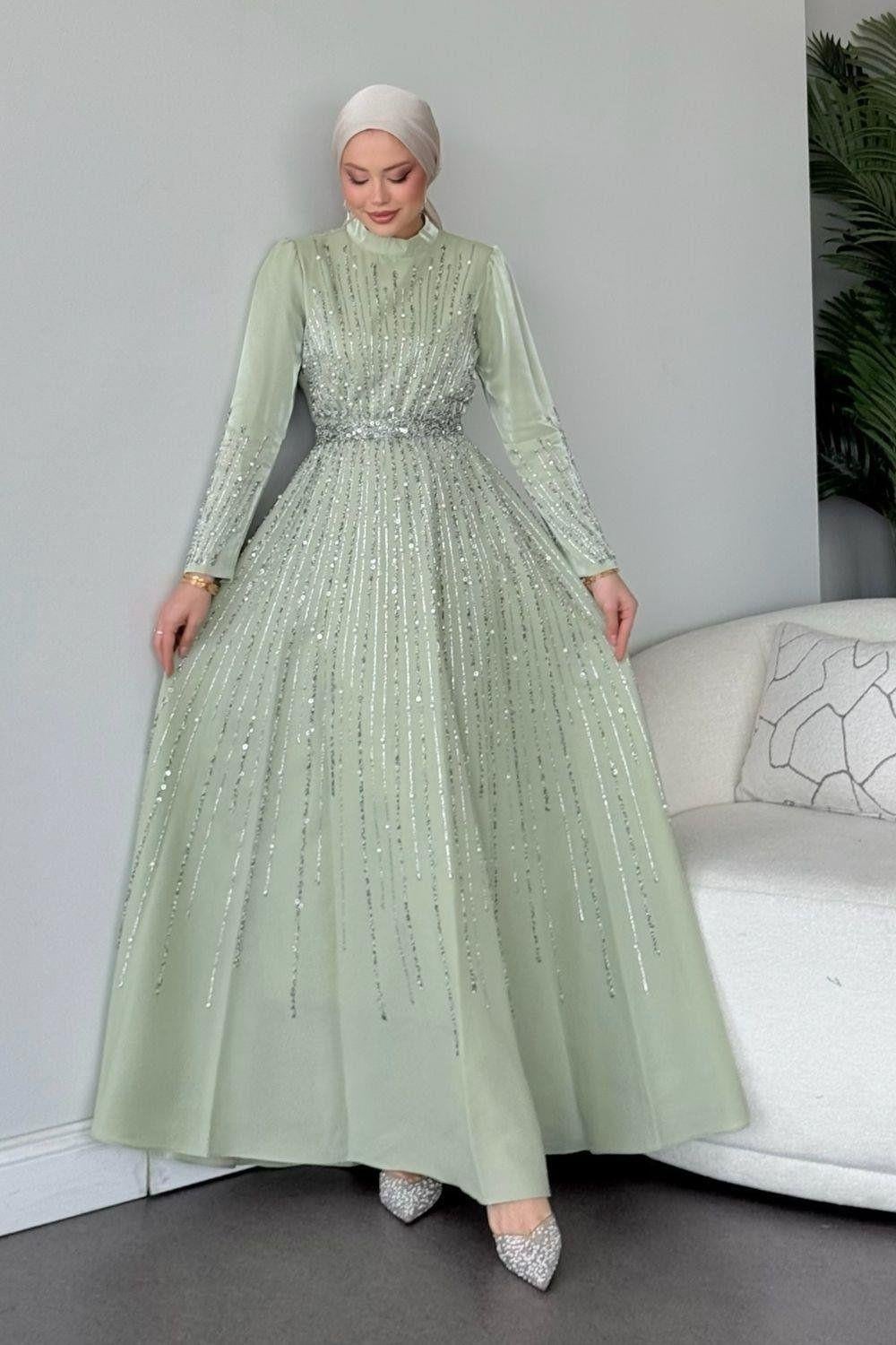 Işıltılı Abiye Mint