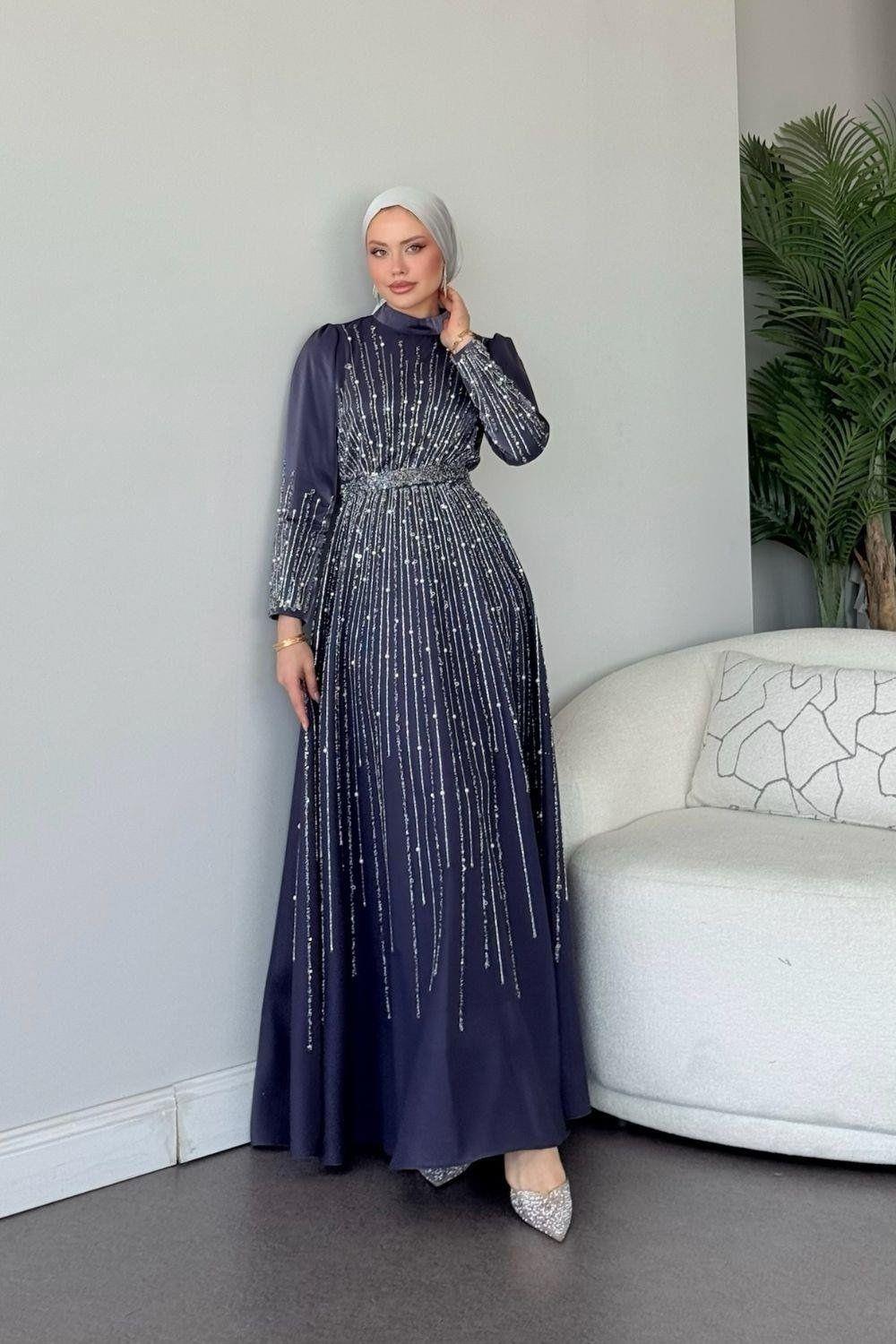 Işıltılı Abiye Mor