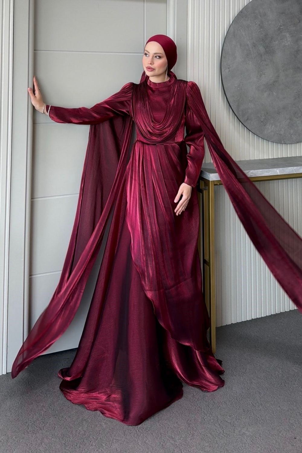 Saphira Pelerin Abiye Bordo
