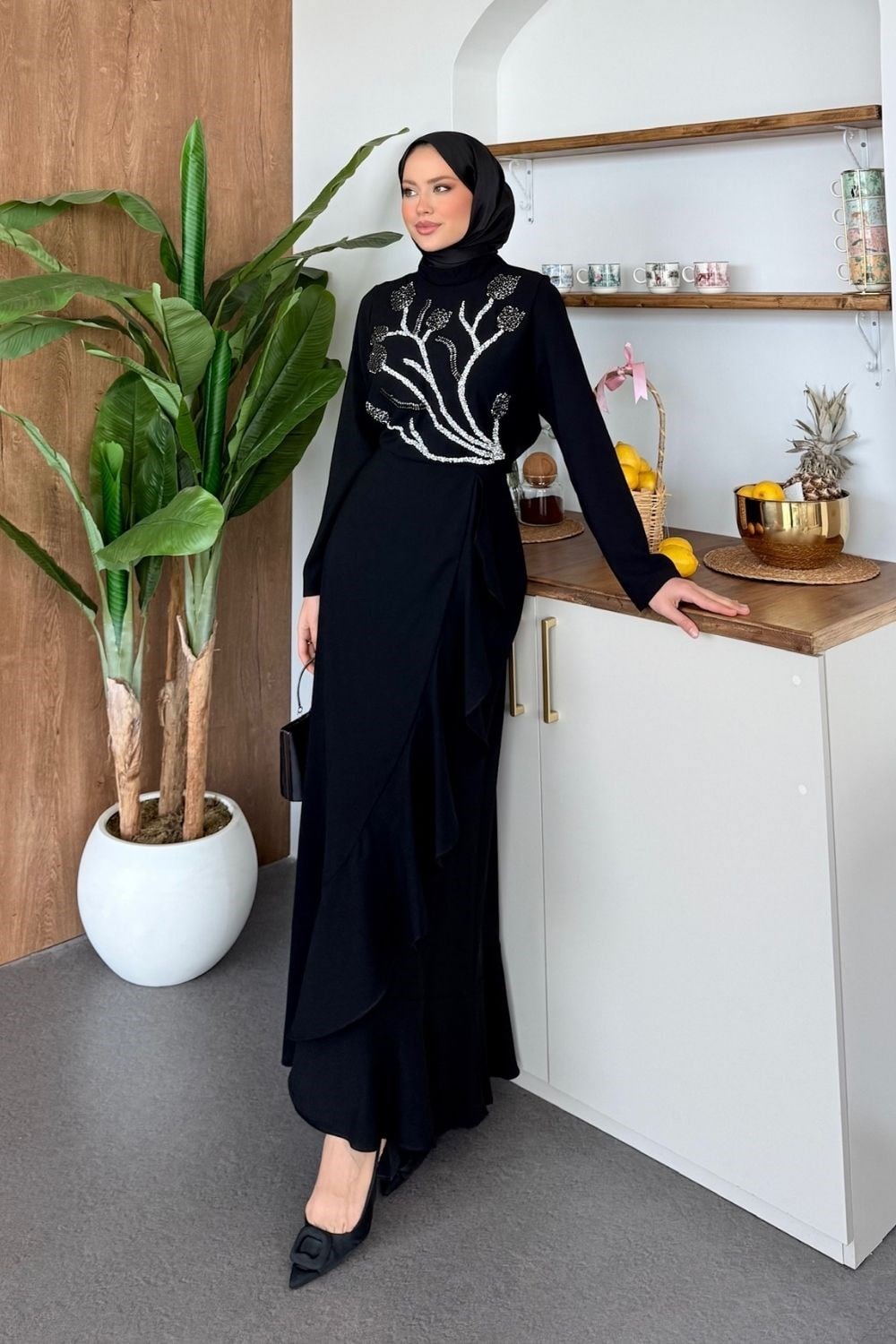 Sarmaşık Abiye Siyah