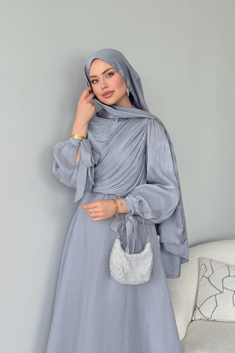 Su Piliseli Abiye Gri