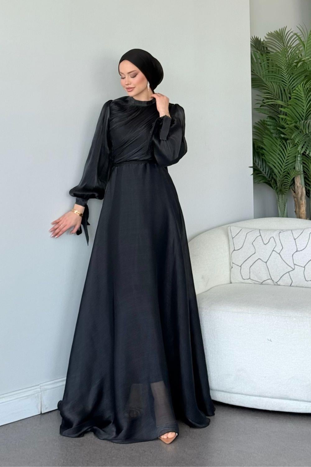 Su Piliseli Abiye Siyah