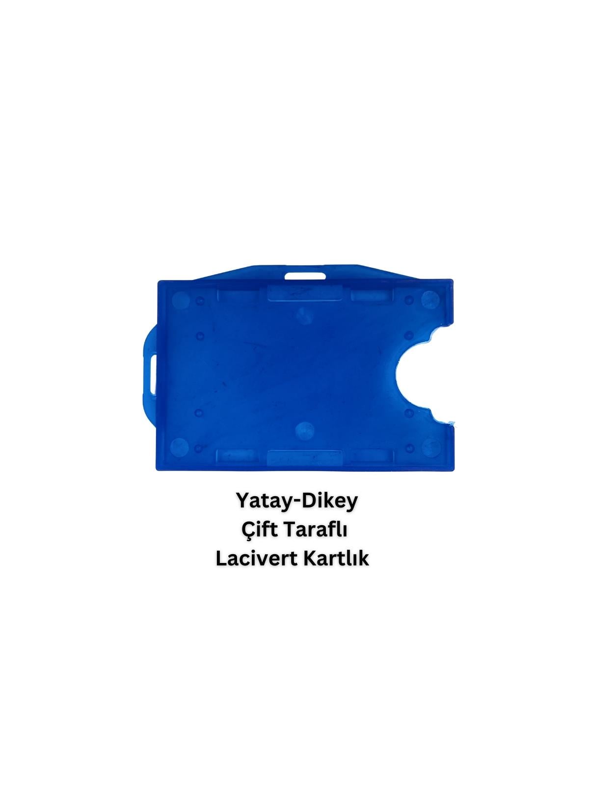 Lacivert Yatay Dikey Çift Taraflı Kart Koruyucu
