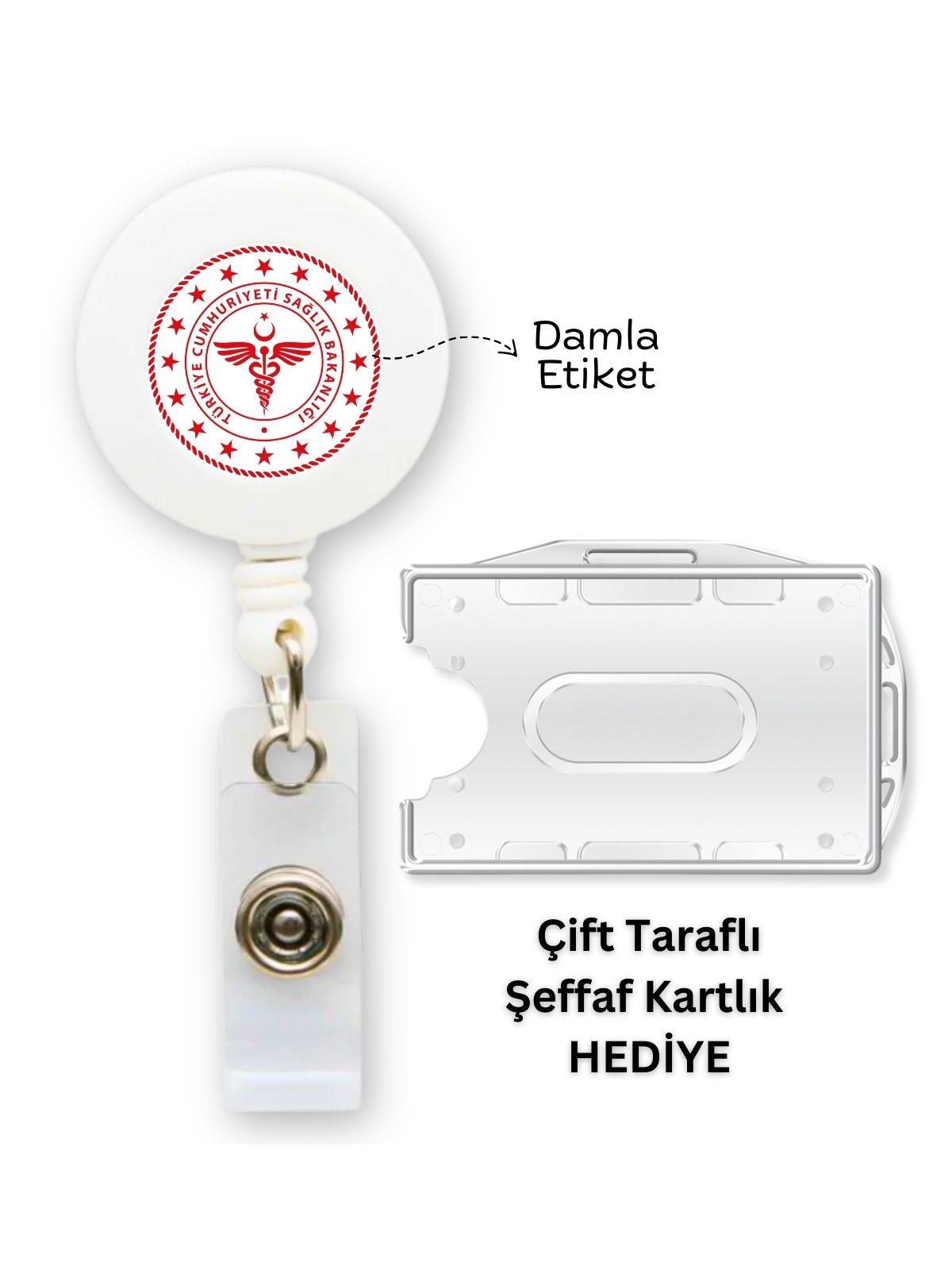 Sağlık Bakanlığı Damla Etiket Yoyo Yaka Kartlığı Yatay Dikey Kart Koruyucu