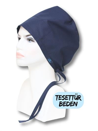 Tesettür Lacivert Tek Renk Cerrahi Bone Doktor Hemşire Sağlıkçı Bonesi Geniş Kesim
