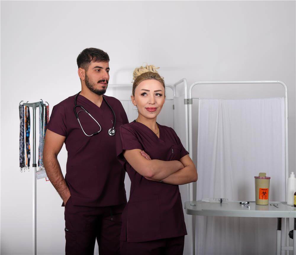 Standart Beden Yeşil Çiçek Bahçesi Cerrahi Bone Doktor Hemşire Sağlıkçı Hastane Bonesi