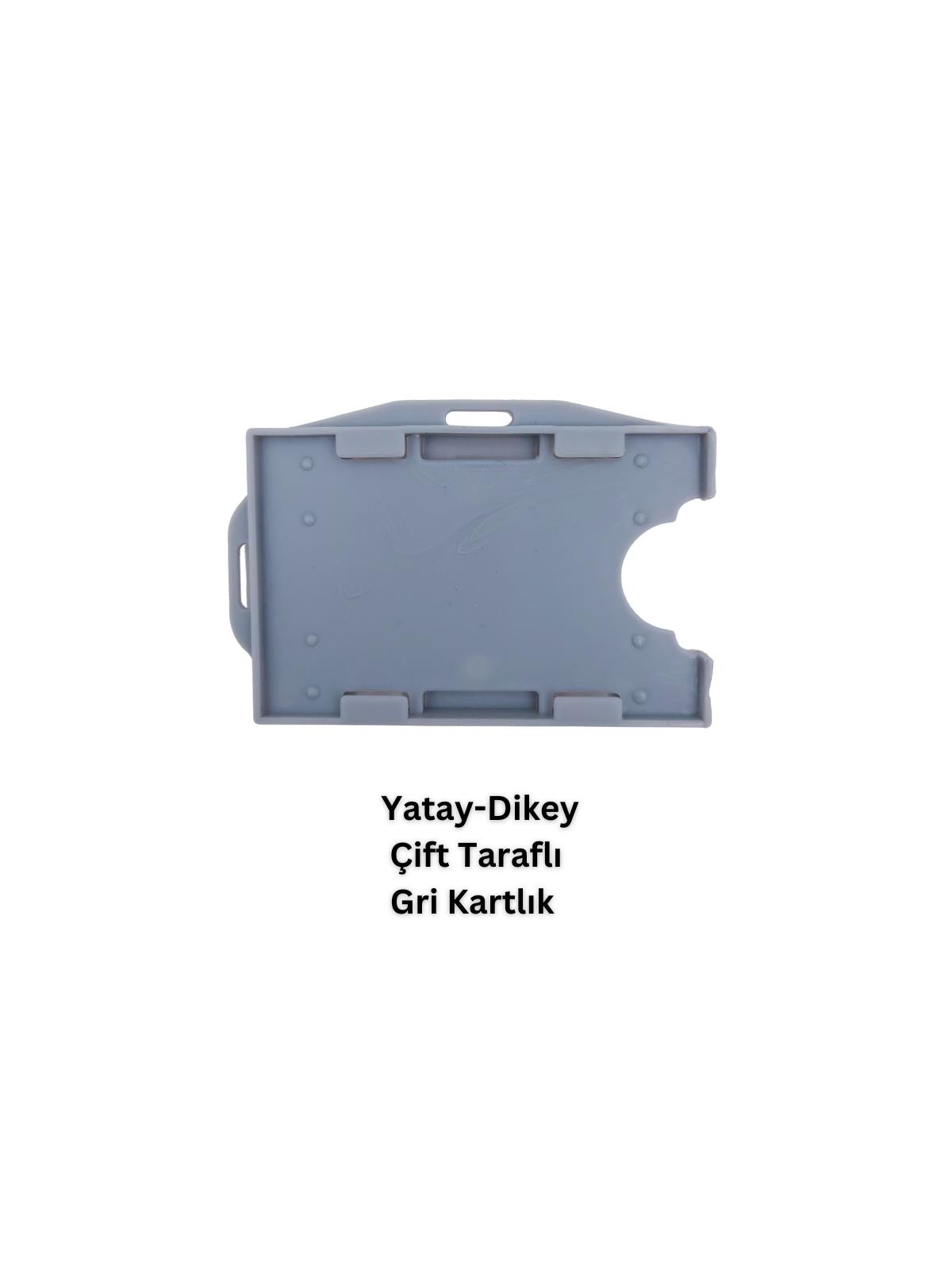 Gri Yatay Dikey Çift Taraflı Kart Koruyucu
