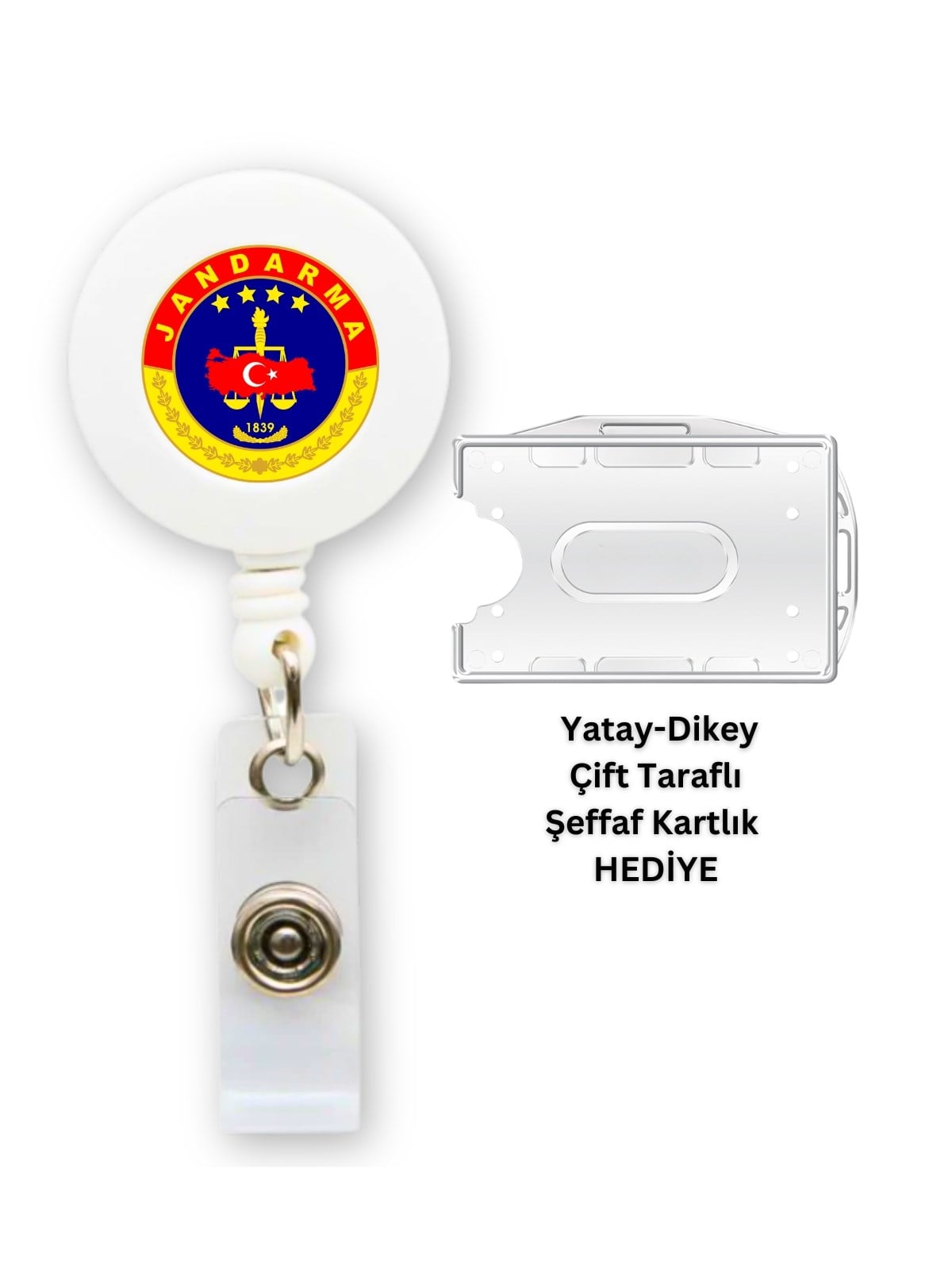 Jandarma Damla Etiket Yoyo Yaka Kartlığı Yatay Dikey Kart Koruyucu