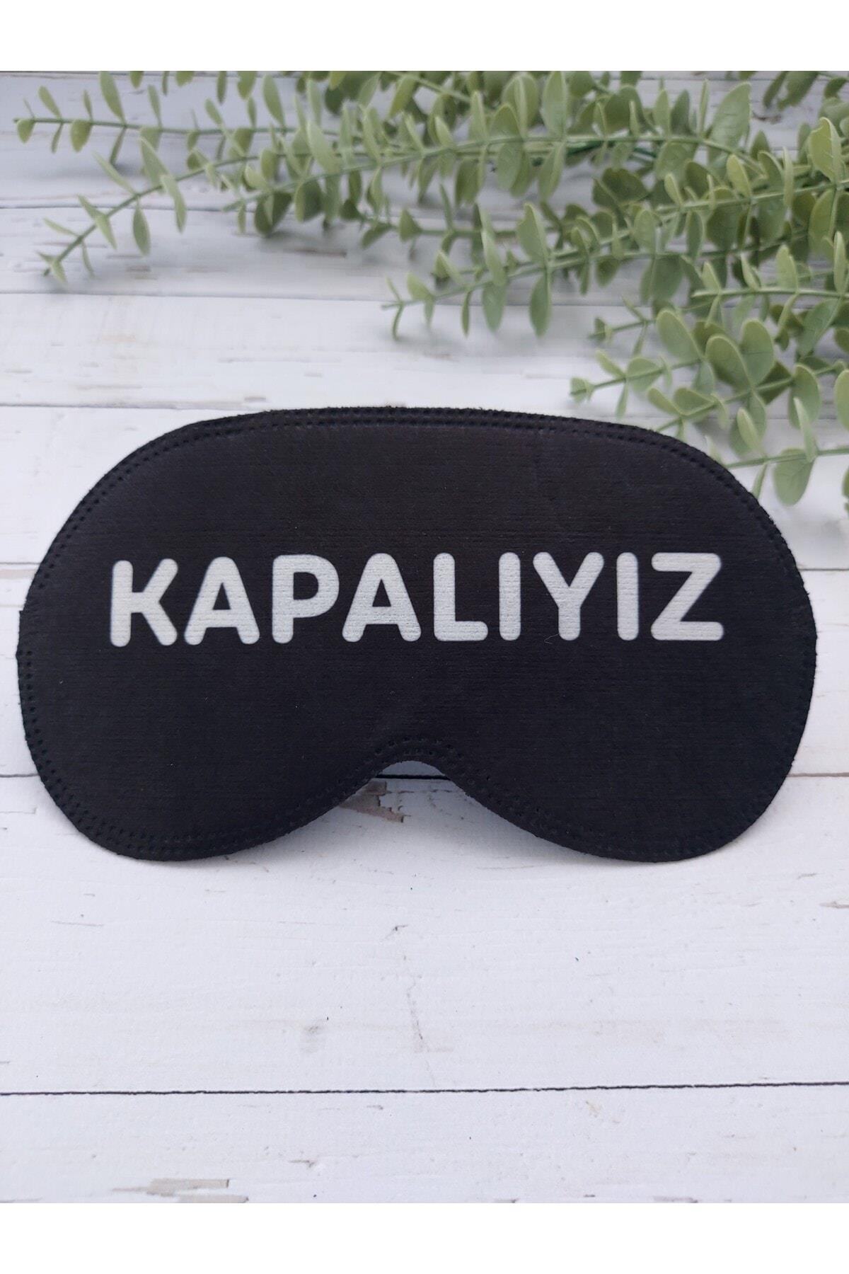 Kapalıyız Uyku Bandı Göz Bandı Baskılı Pamuk Seyahat Uyku Bandı