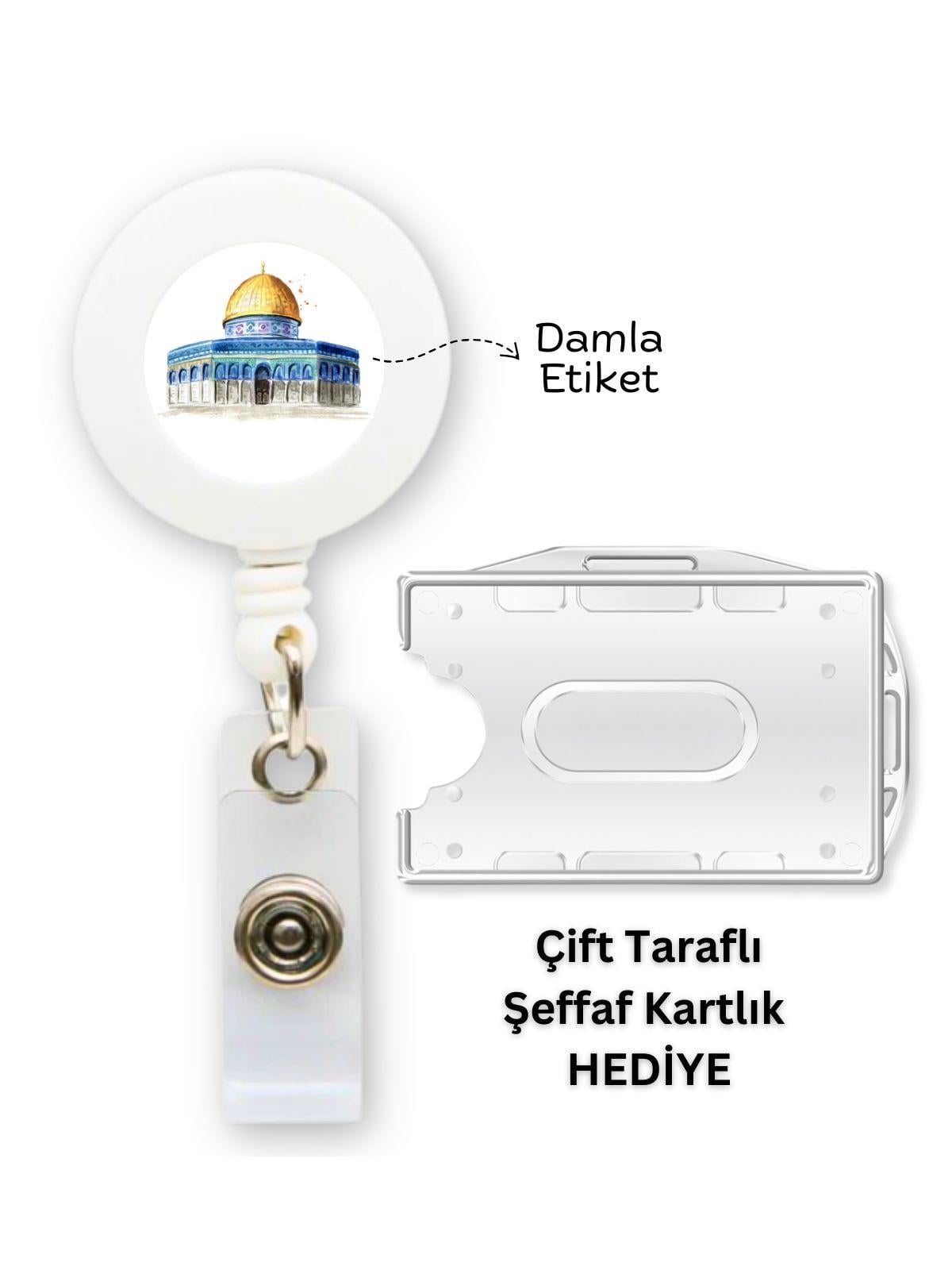 Mescidi Aksa Damla Etiket Yoyo Yaka Kartlığı Yatay Dikey Kart Koruyucu