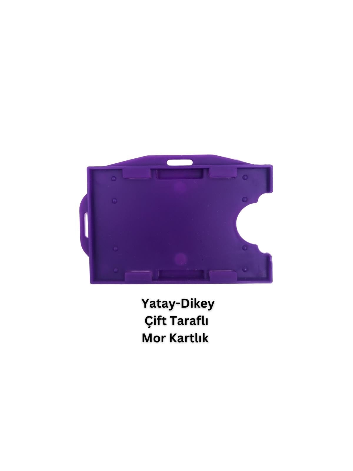 Mor Yatay Dikey Çift Taraflı Kart Koruyucu
