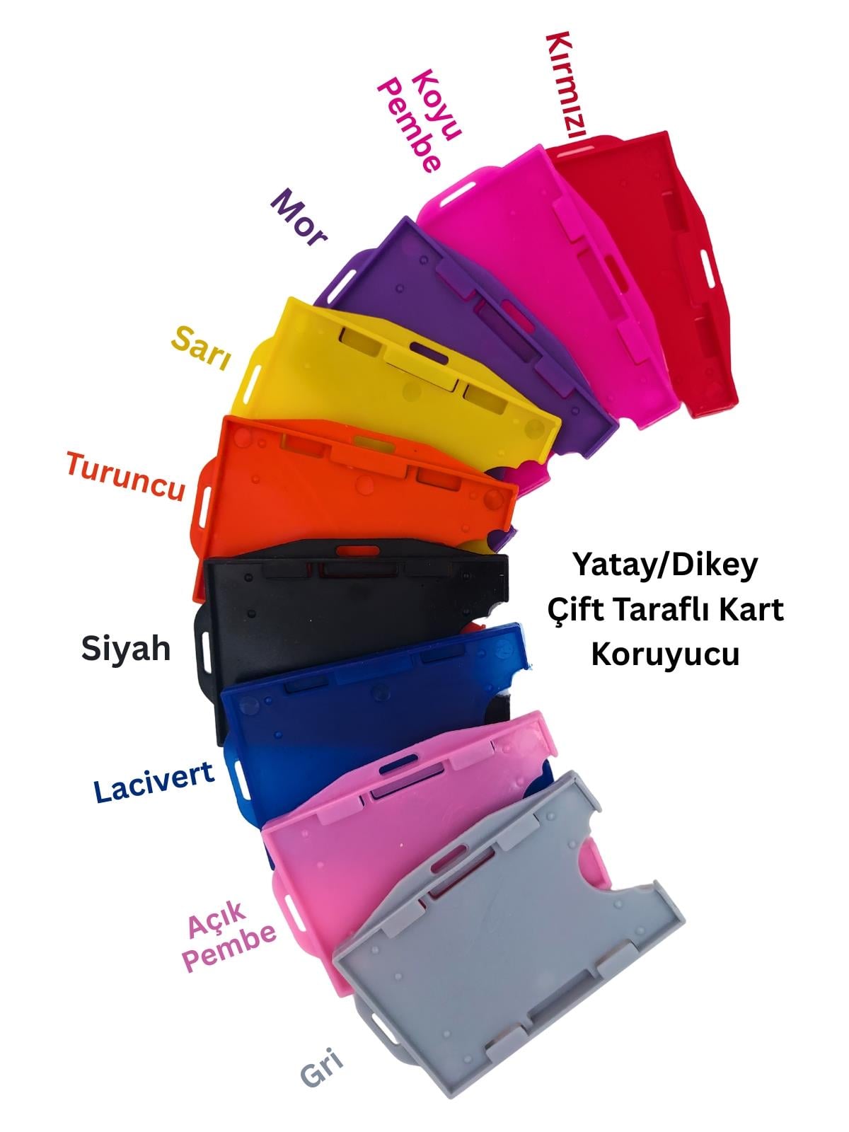 Renkli Yatay Dikey Çift Taraflı Kart Koruyucu Tüm Renkler 9lu Set