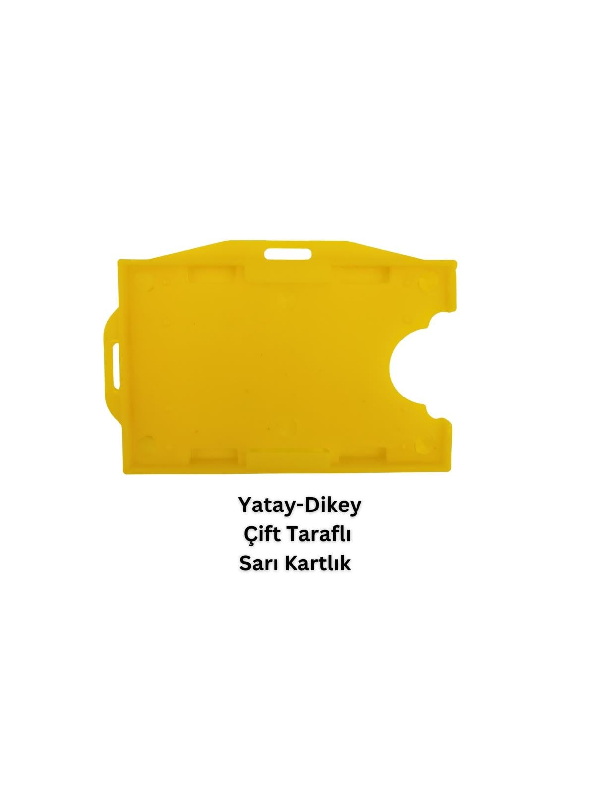 Sarı Yatay Dikey Çift Taraflı Kart Koruyucu