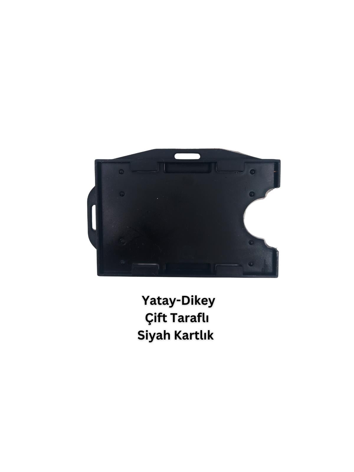 Siyah Yatay Dikey Çift Taraflı Kart Koruyucu