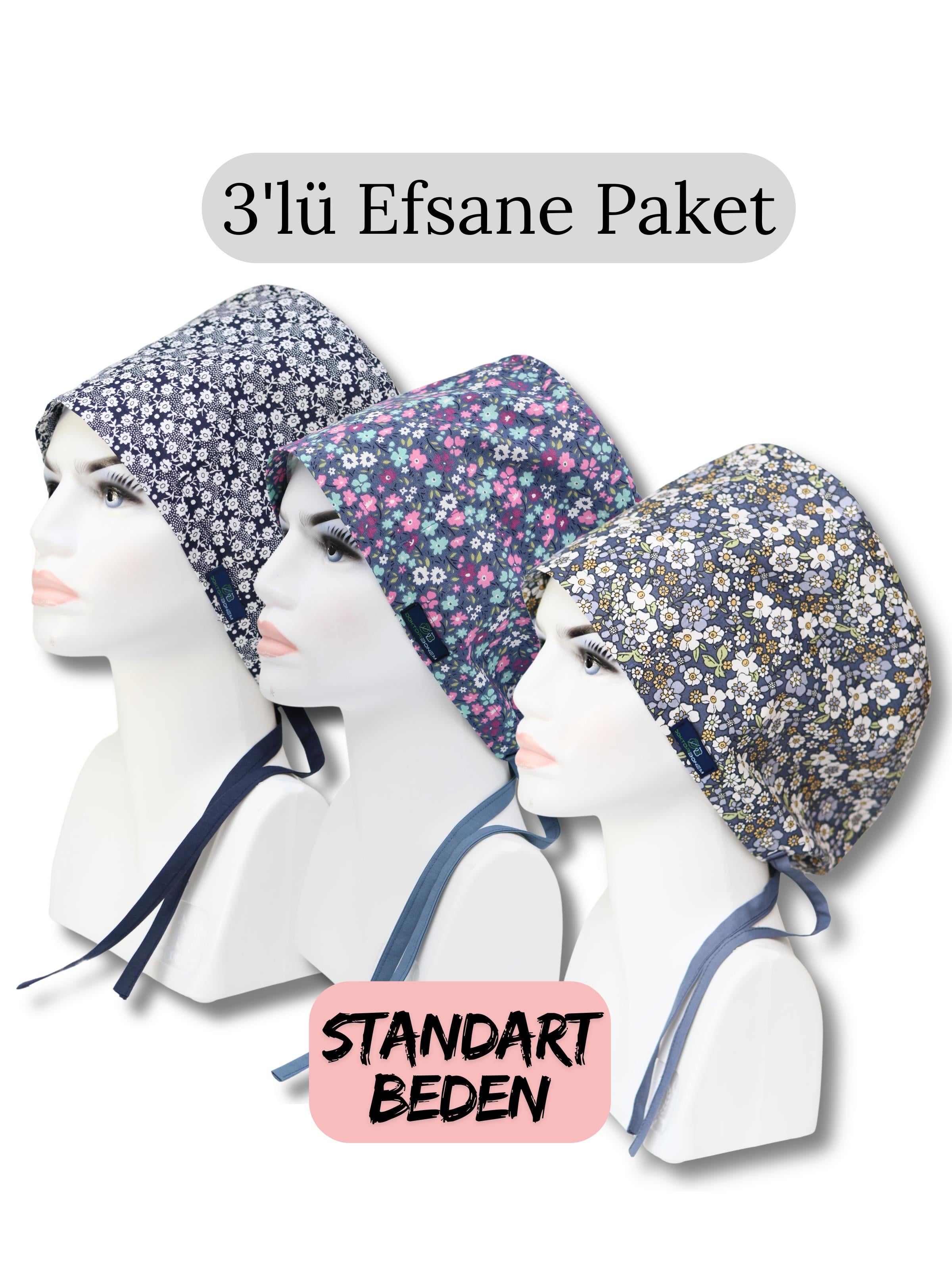 Standart Beden 3lü Efsane Paket Lacivert Çıtır Papatyalar Mavi Minik Çiçekler Bahar Çiçekleri Mavi
