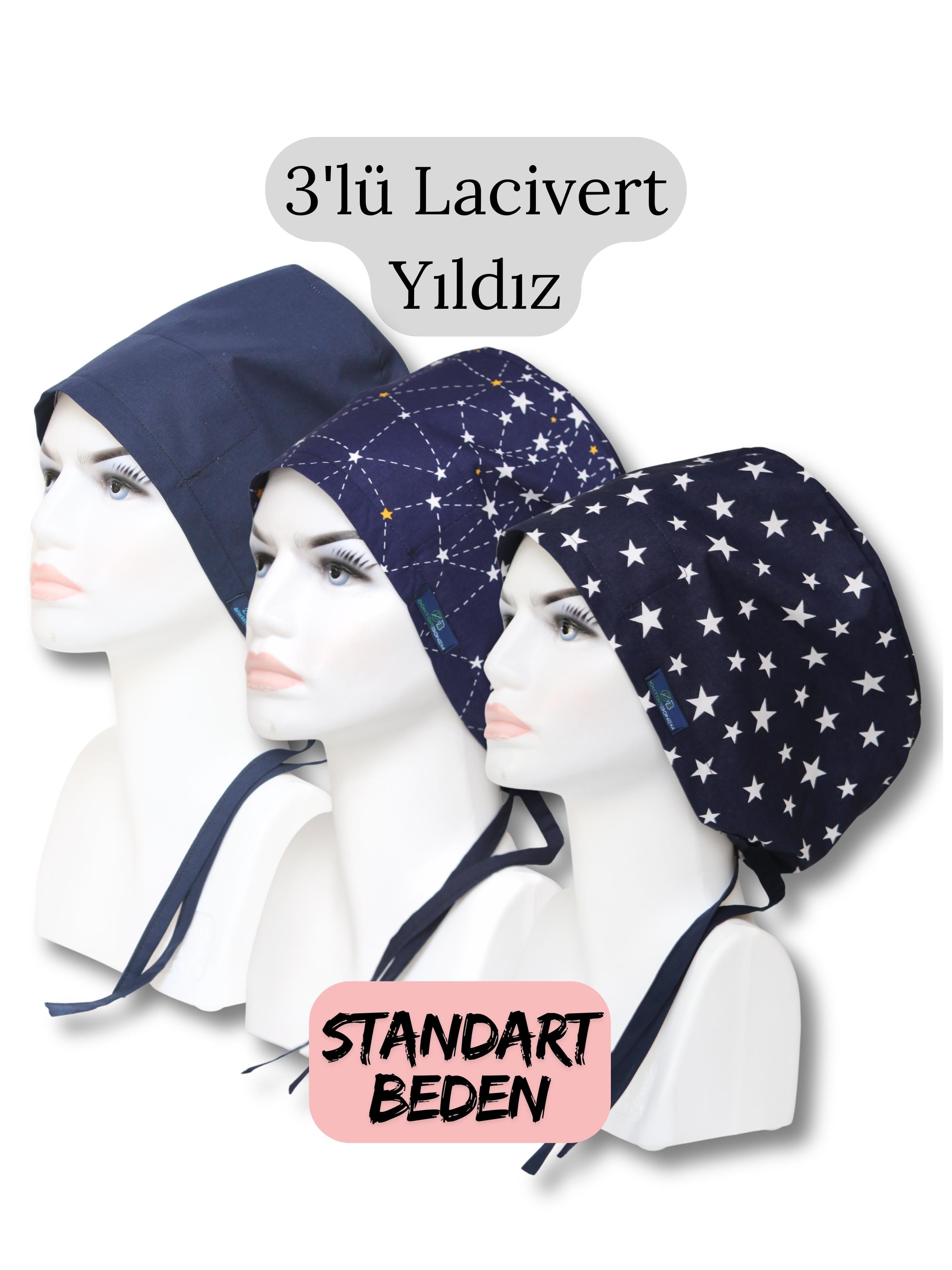 Standart Beden 3lü Lacivert Yıldız Lacivert Tek Renk Takım Yıldızlar Büyük Yıldız Cerrahi Bone