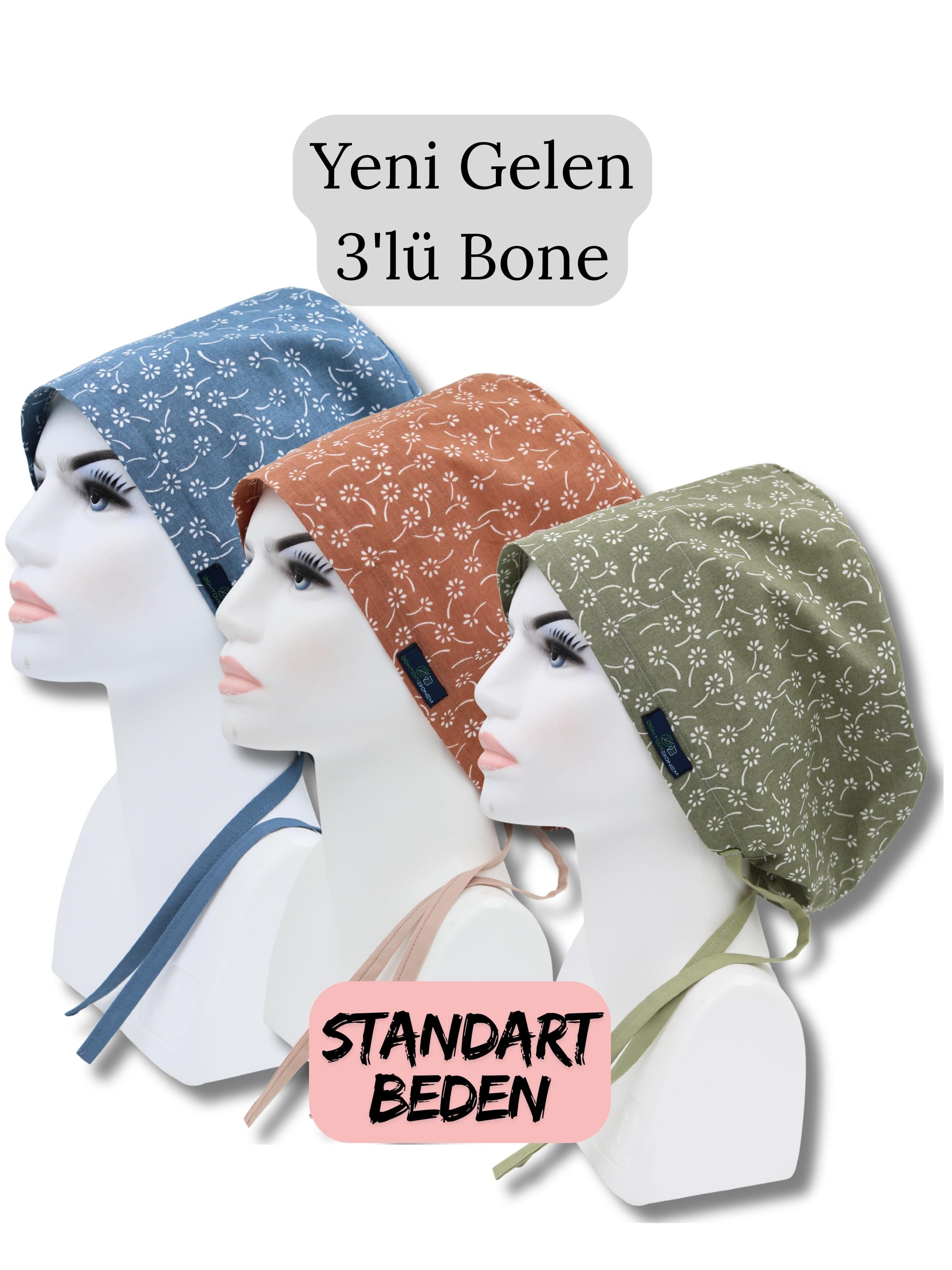 Standart Beden 3lü Paket Mavi Nazlı Çiçekler Kahverengi Nazlı Çiçekler Yeşil Nazlı Çiçekler