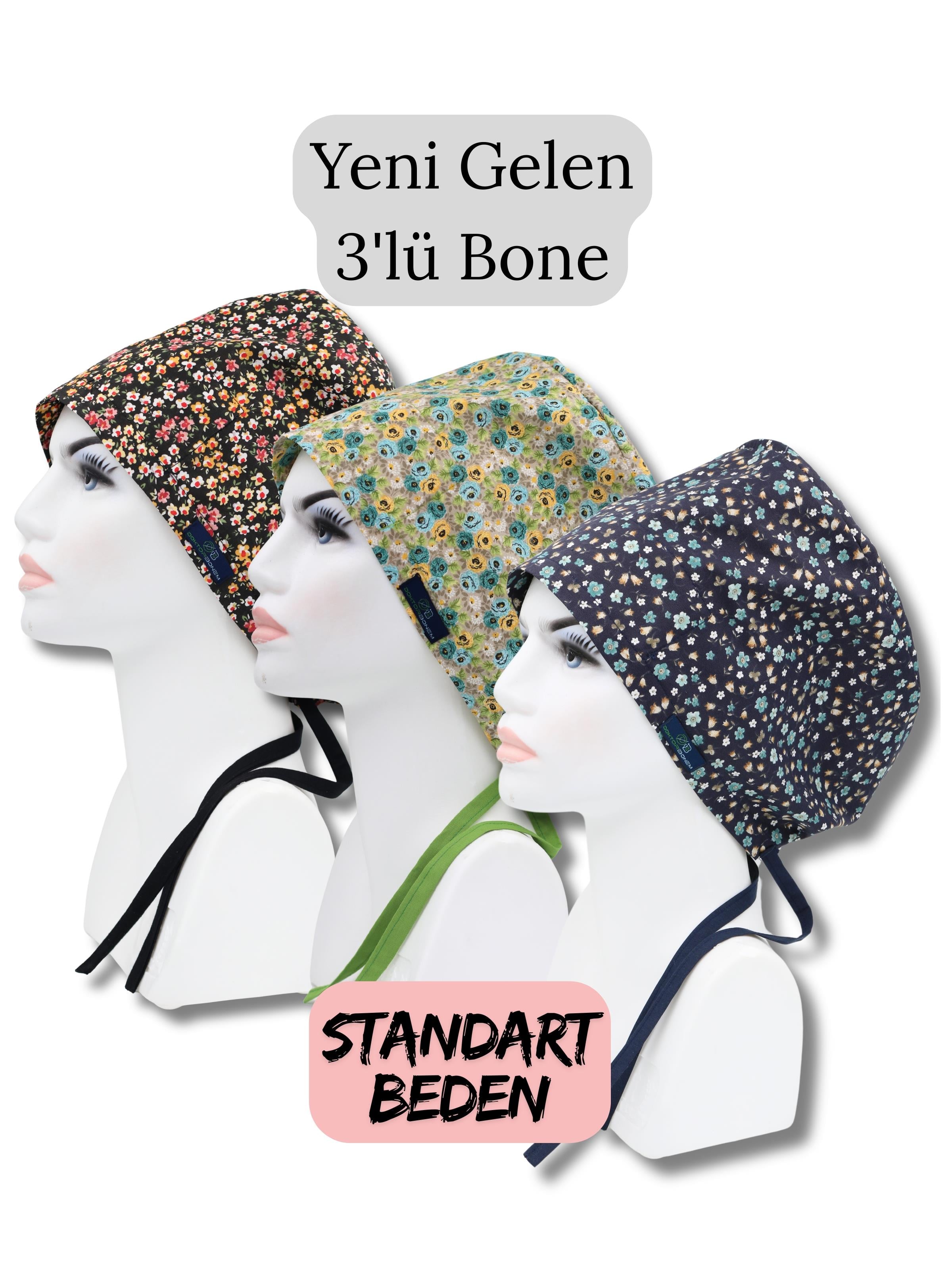 Standart Beden 3lü Paket Sarı Beyaz Çıtır Sarmaşık Güller Sarı Mavi Lacivert Çıtır Cerrahi Bone