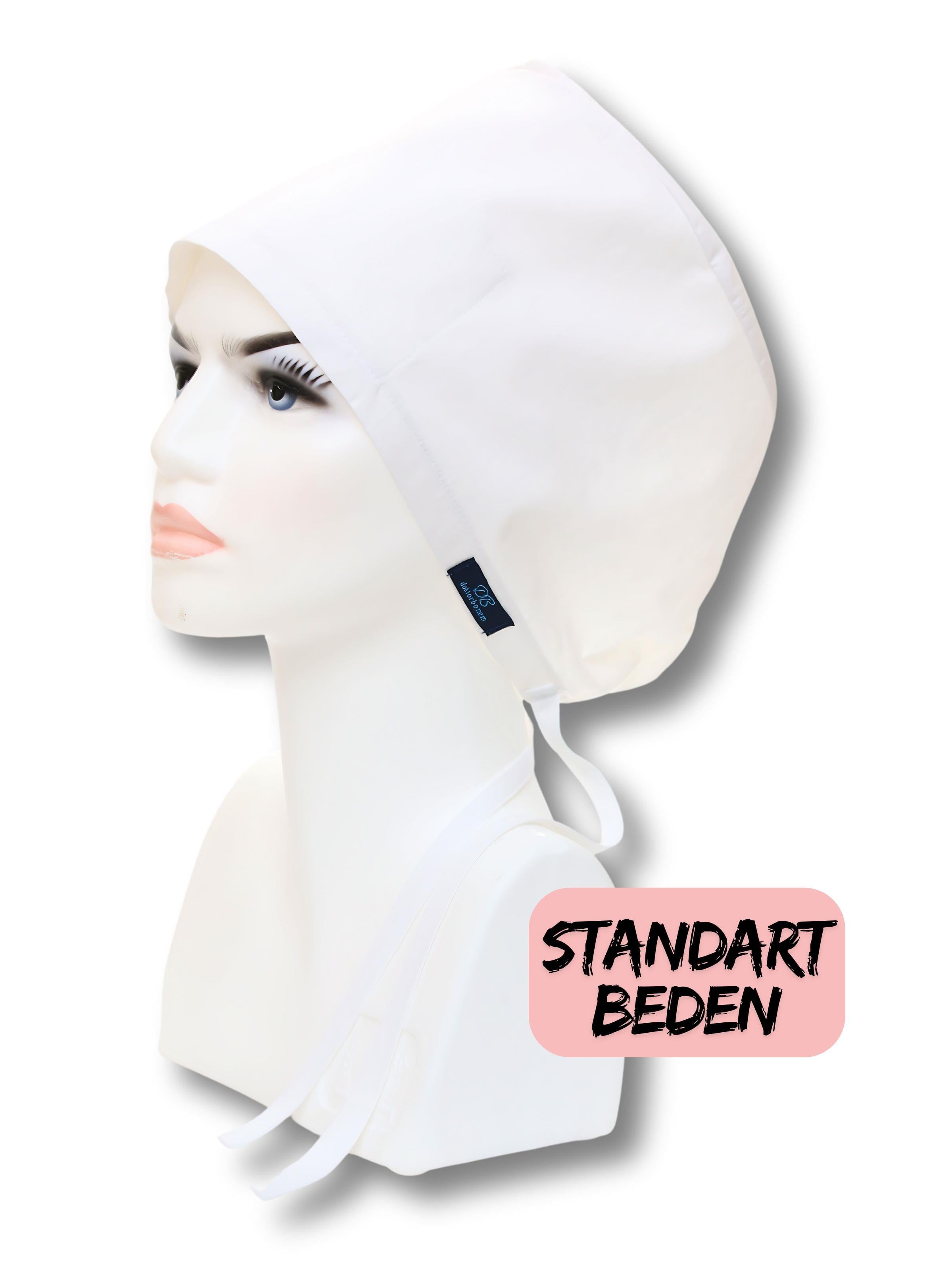 Standart Beden Beyaz Tek Renk Cerrahi Bone Doktor Hemşire Sağlıkçı Hastane Bonesi