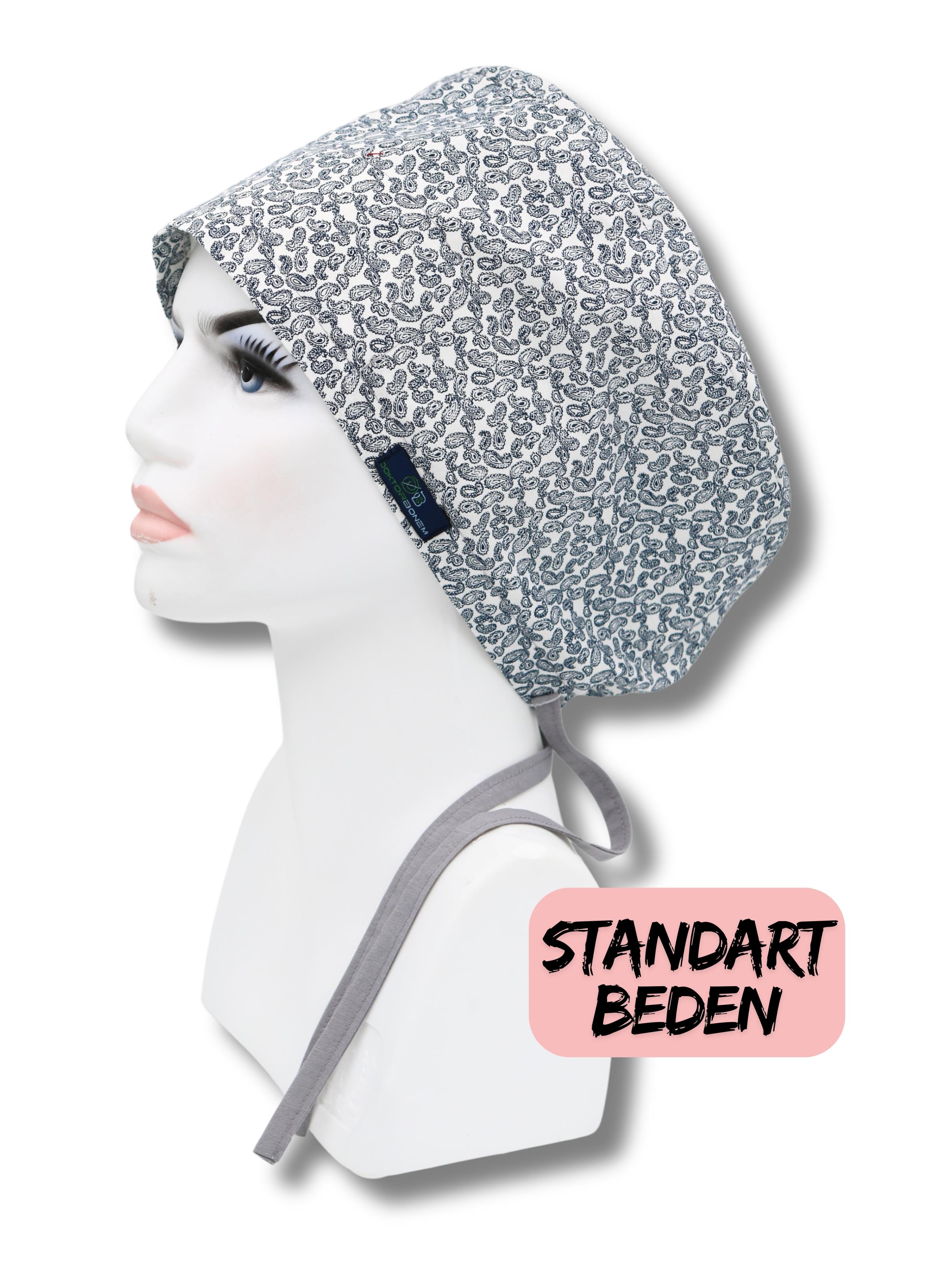 Standart Beden Lacivert Minik Şallar Cerrahi Bone Doktor Hemşire Sağlıkçı Hastane Bonesi